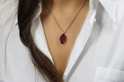 Marquise Garnet Pendant Necklace in 14k Gold Filled Anemone Jewelry