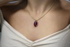 Marquise Garnet Pendant Necklace in 14k Gold Filled Anemone Jewelry