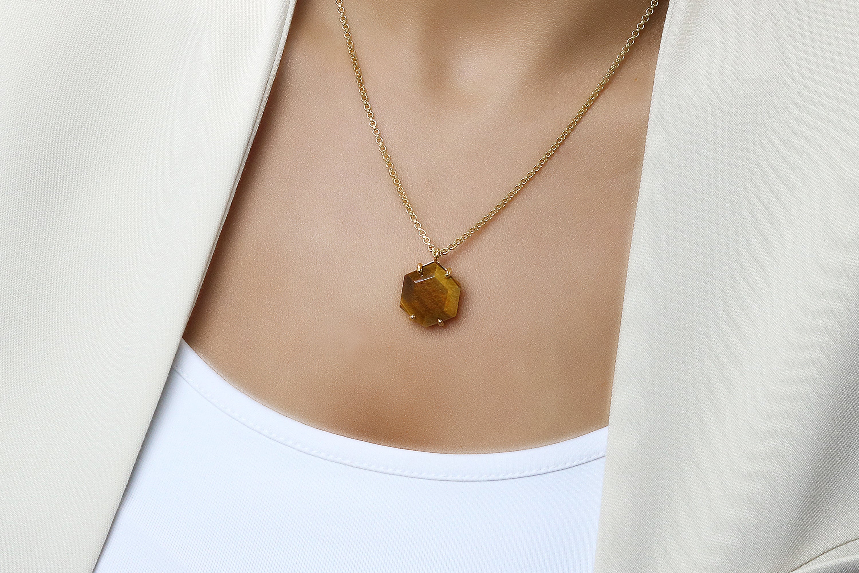 Unique Sterling Silver Tiger Eye Necklace necklaces Anemone Jewelry