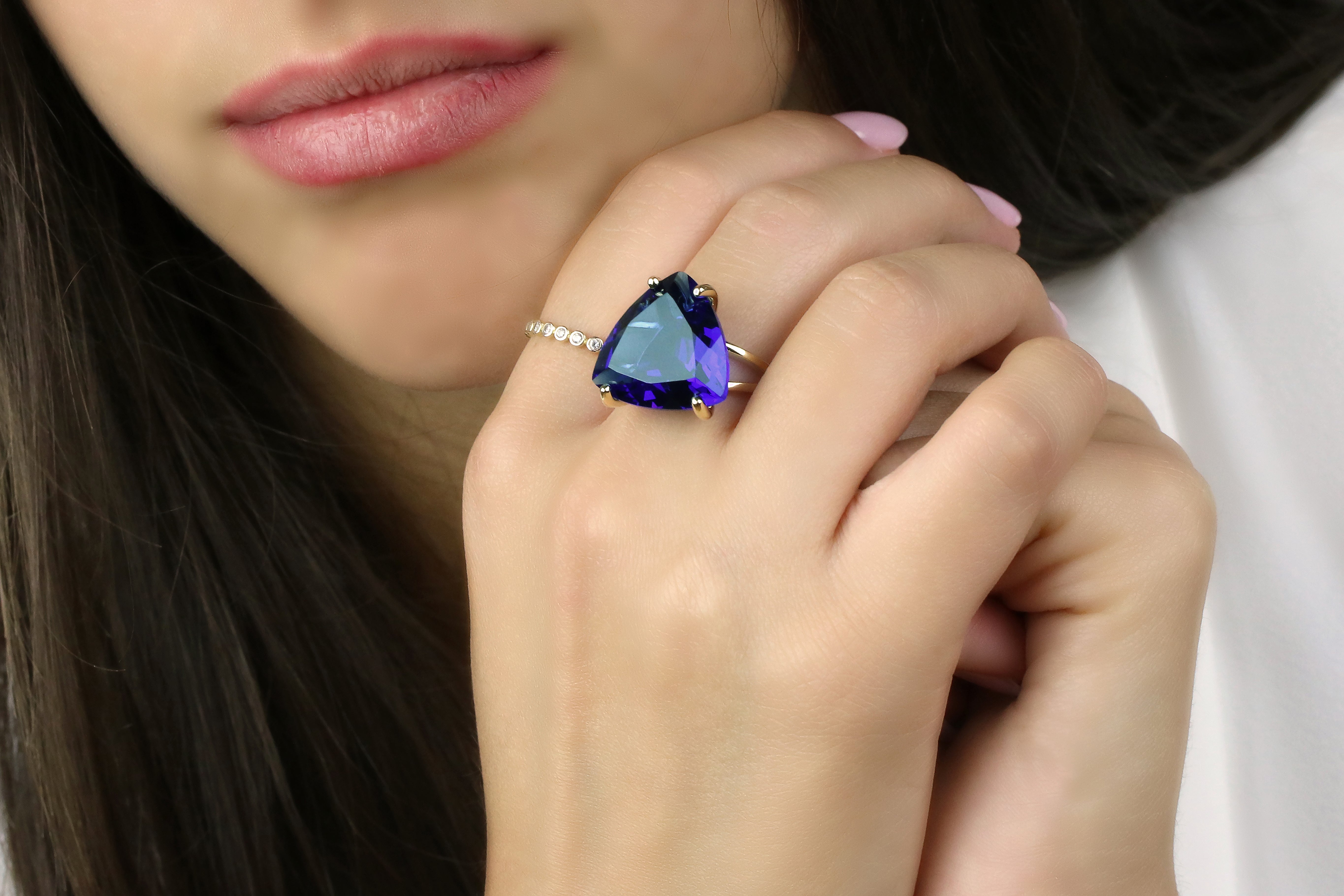 Vibrant Sapphire Rose Gold Ring Rings Anemone Jewelry