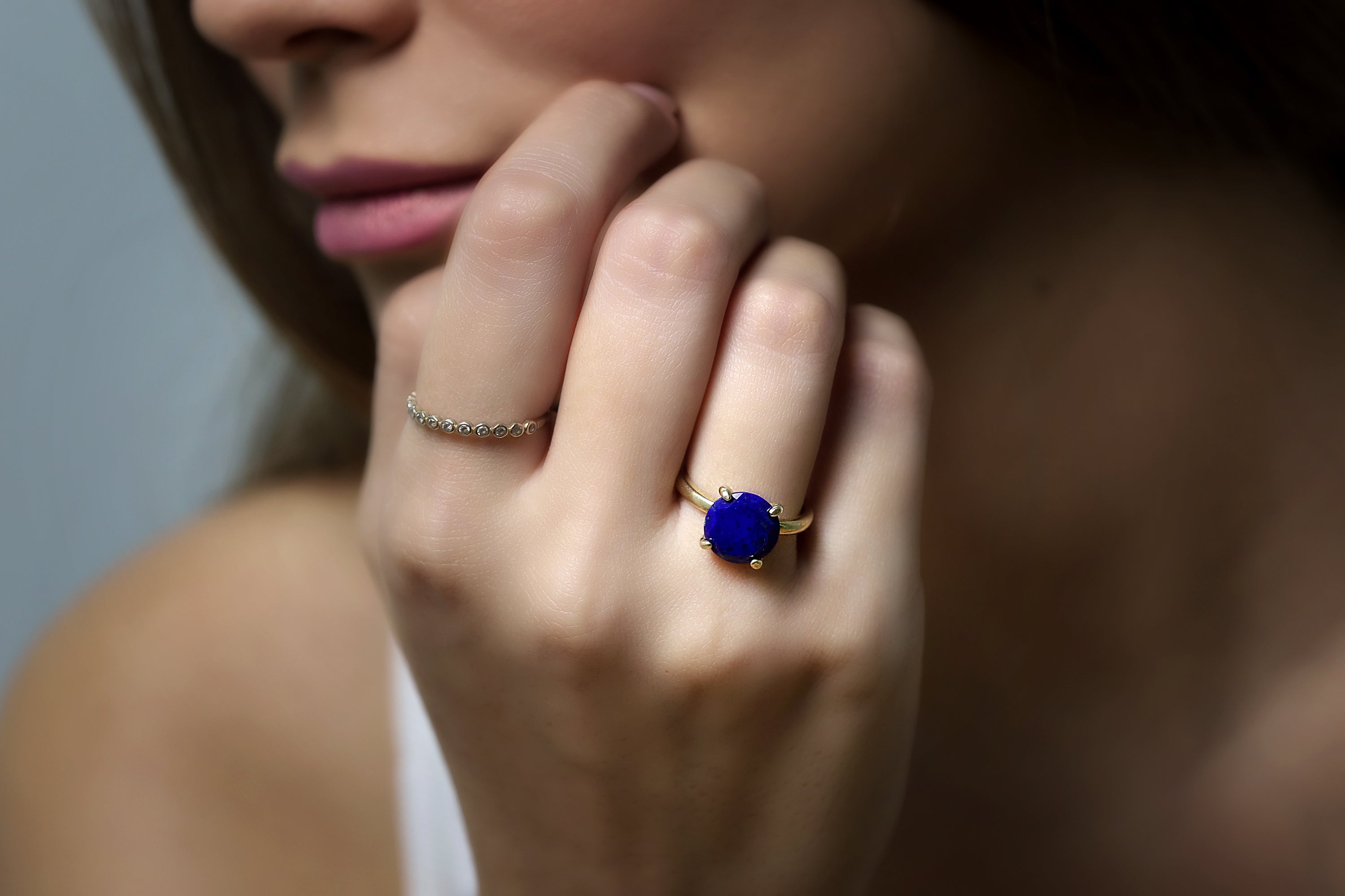 14k Rose Gold Lapis Lazuli Ring Rings Anemone Jewelry