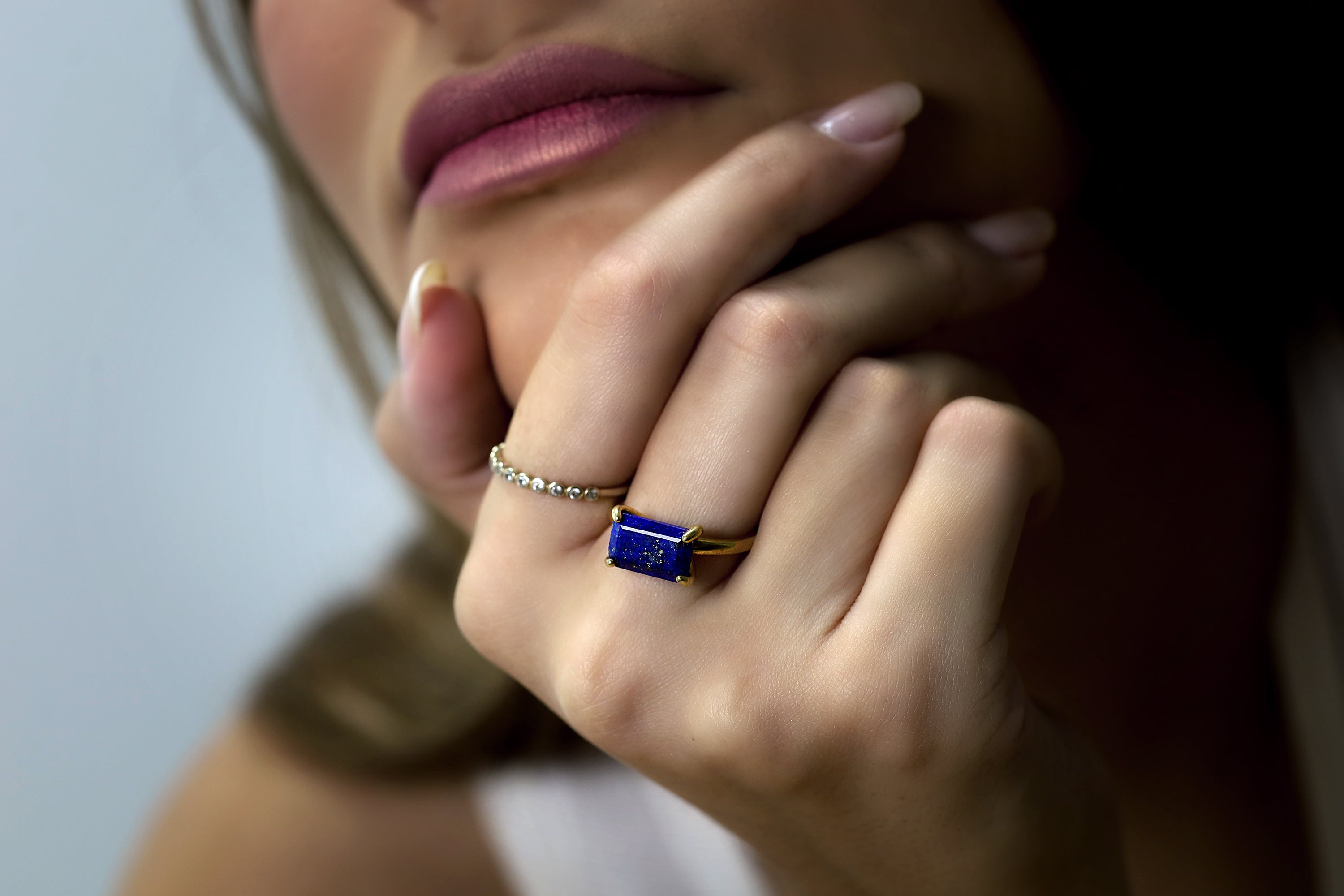 Amazing Deep Blue Lapis Lazuli Ring in Silver Rings Anemone Unique