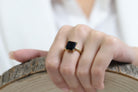Black Onyx Ring in 14k Rose Gold Rings Anemone Unique