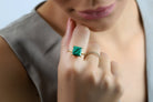 Sterling Silver Square Malachite Ring Rings Anemone Unique