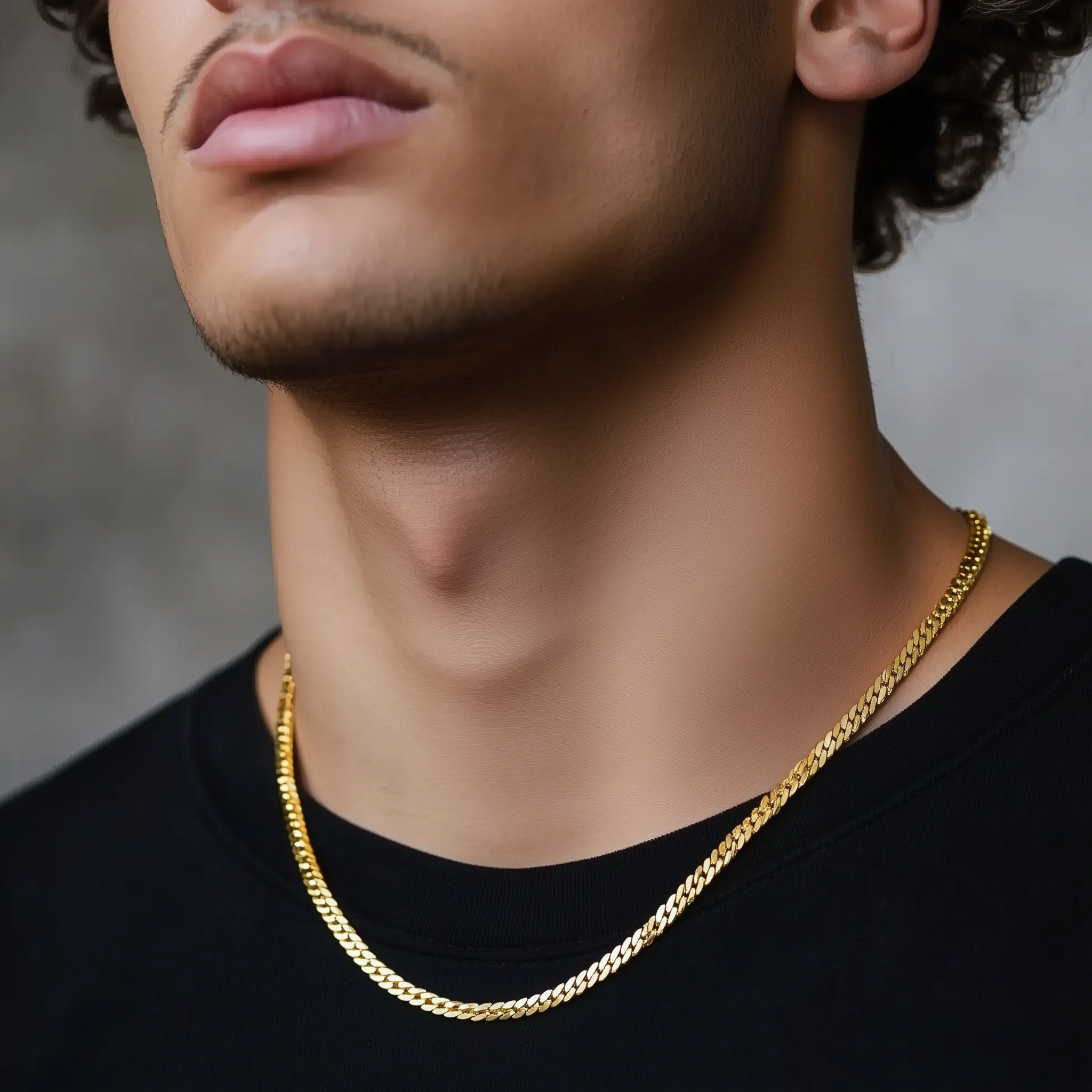 Men's Thick Gold Cuban Link Chain Necklace necklaces Anemone Jewelry