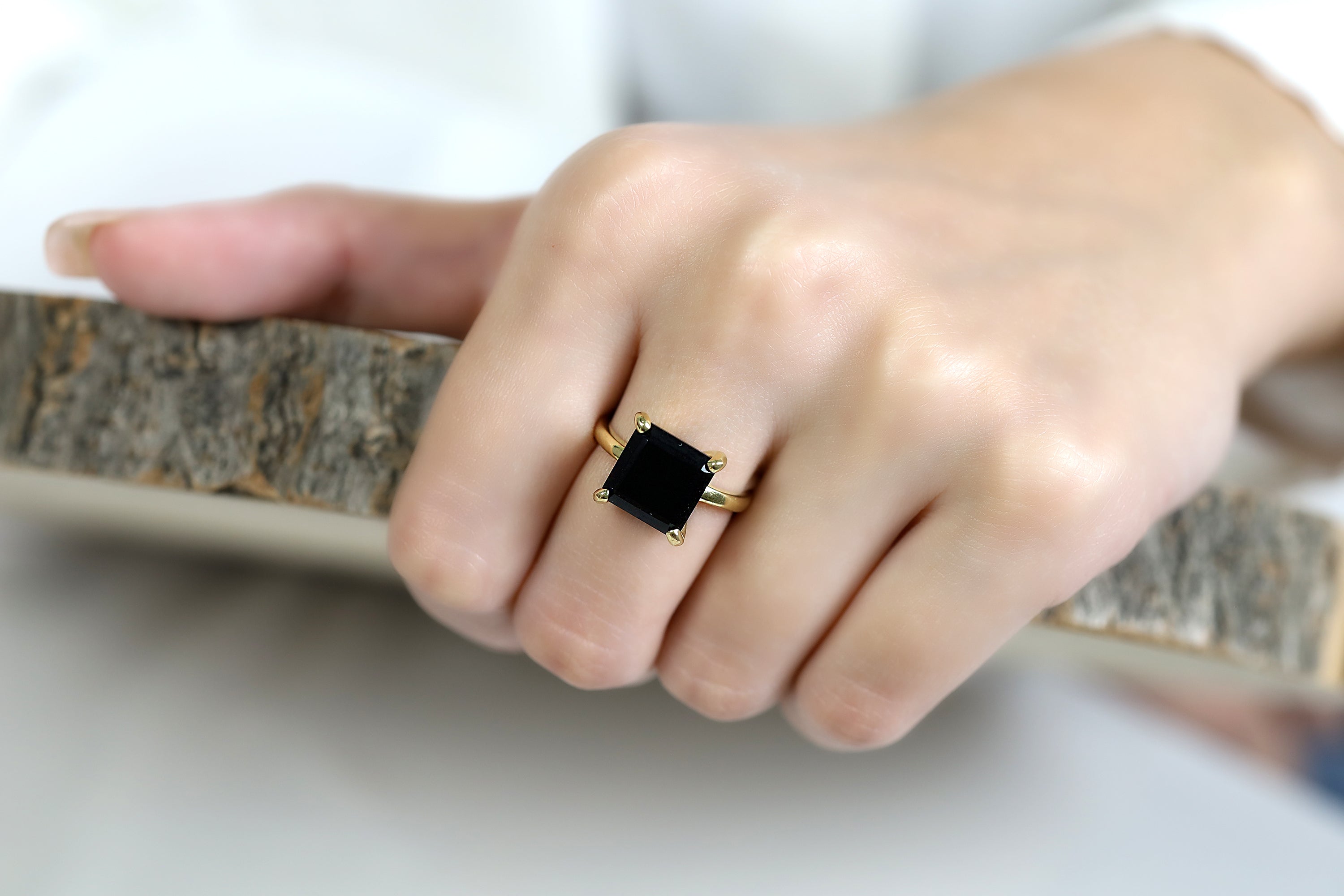 925 Sterling Silver Black Onyx Ring Rings Anemone Unique