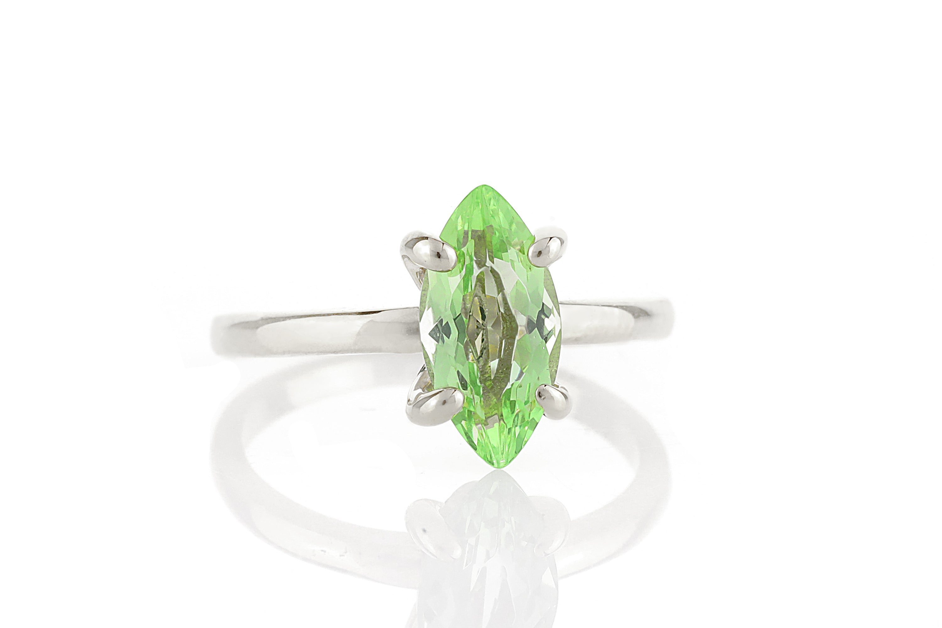 Sterling Silver Green Tourmaline Ring Rings Anemone Unique