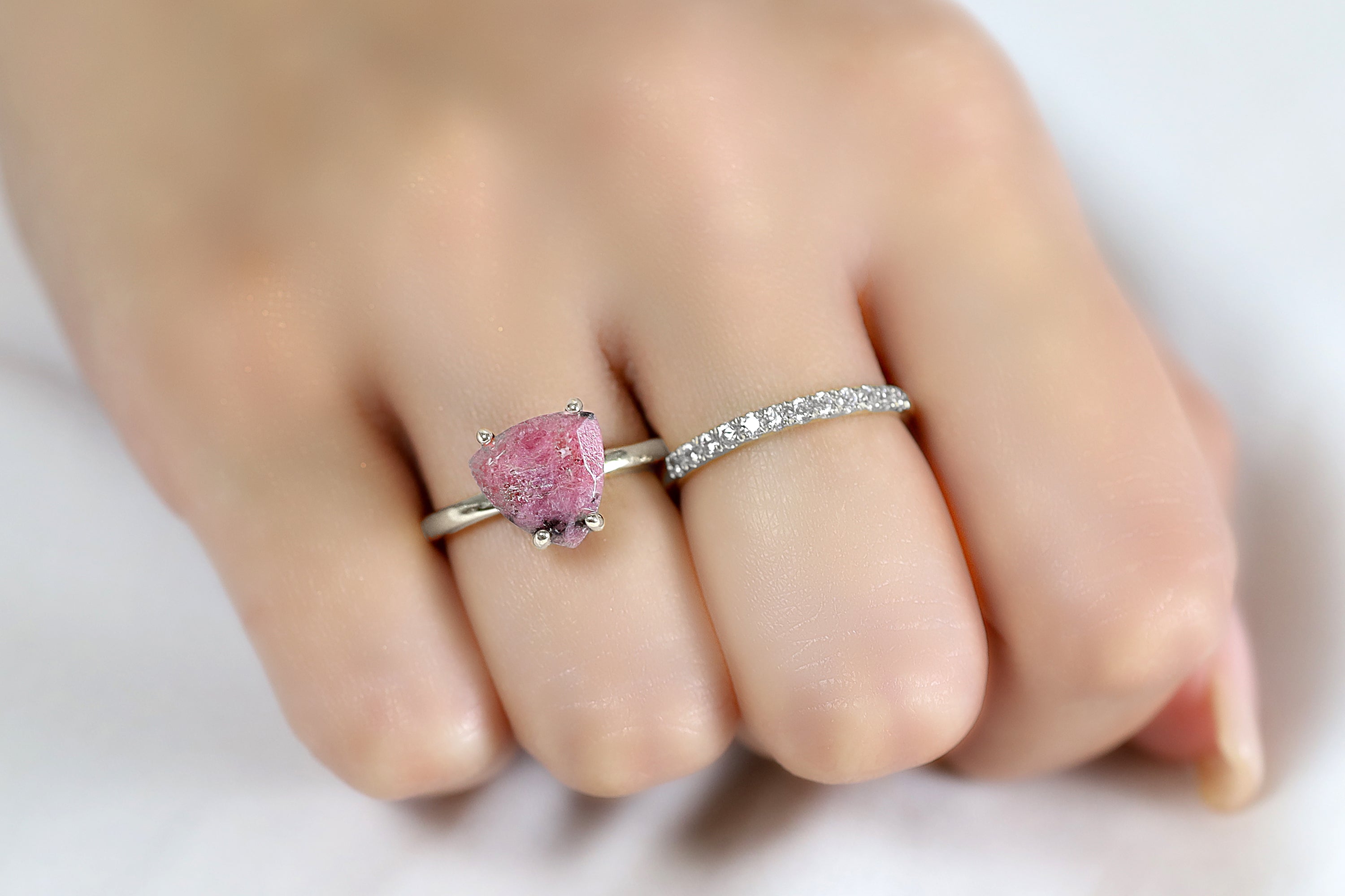 Classic Triangle Rhodonite Gold Filled Ring Rings Anemone Unique