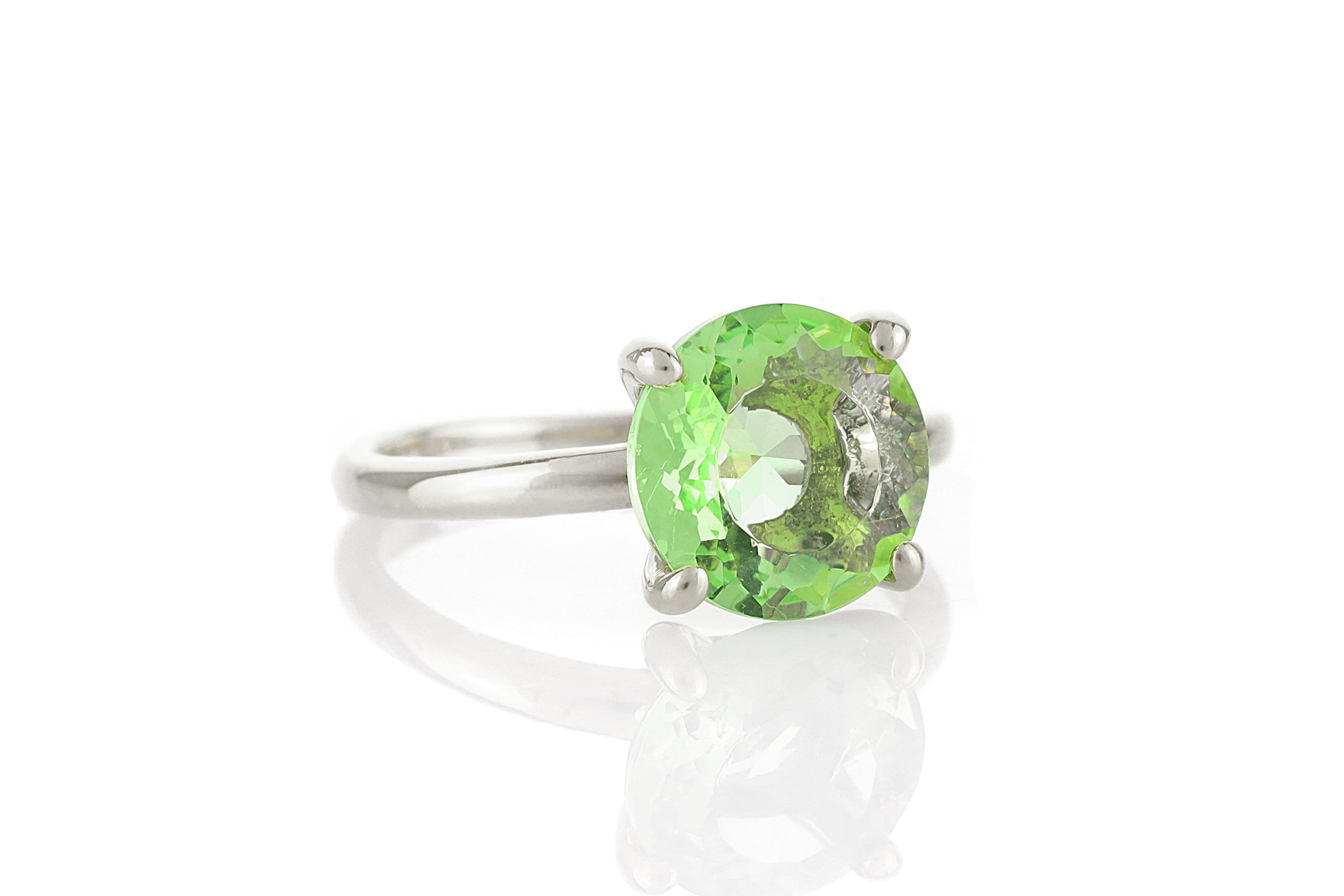 Sterling Silver Round Tourmaline Ring Rings Anemone Unique