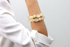 Citrine Bracelet with Round Brushed Gold Bead Bracelets Anemone Jewelry