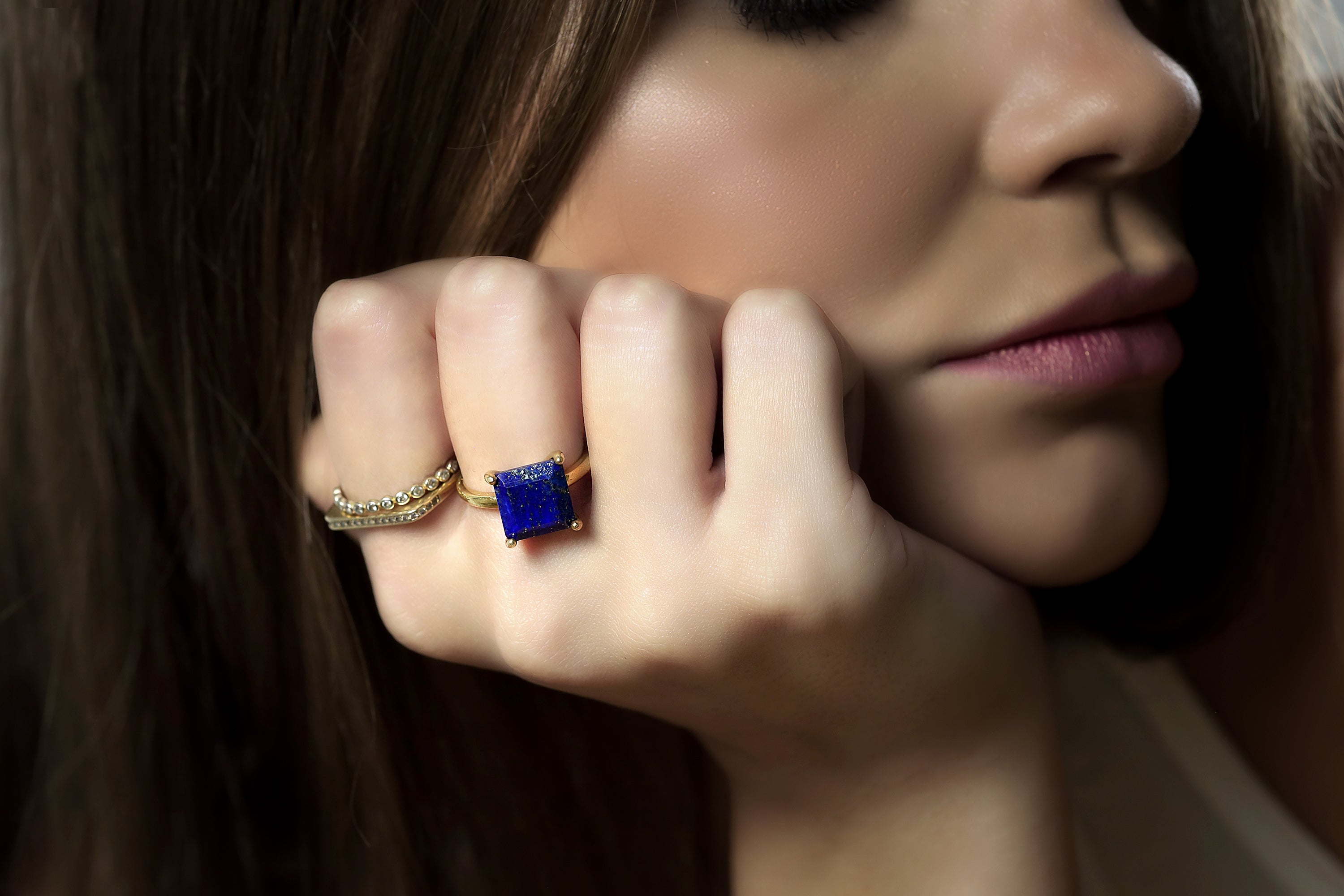 Unique Lapis Lazuli in 14k Rose Gold Filled Ring Rings Anemone Unique