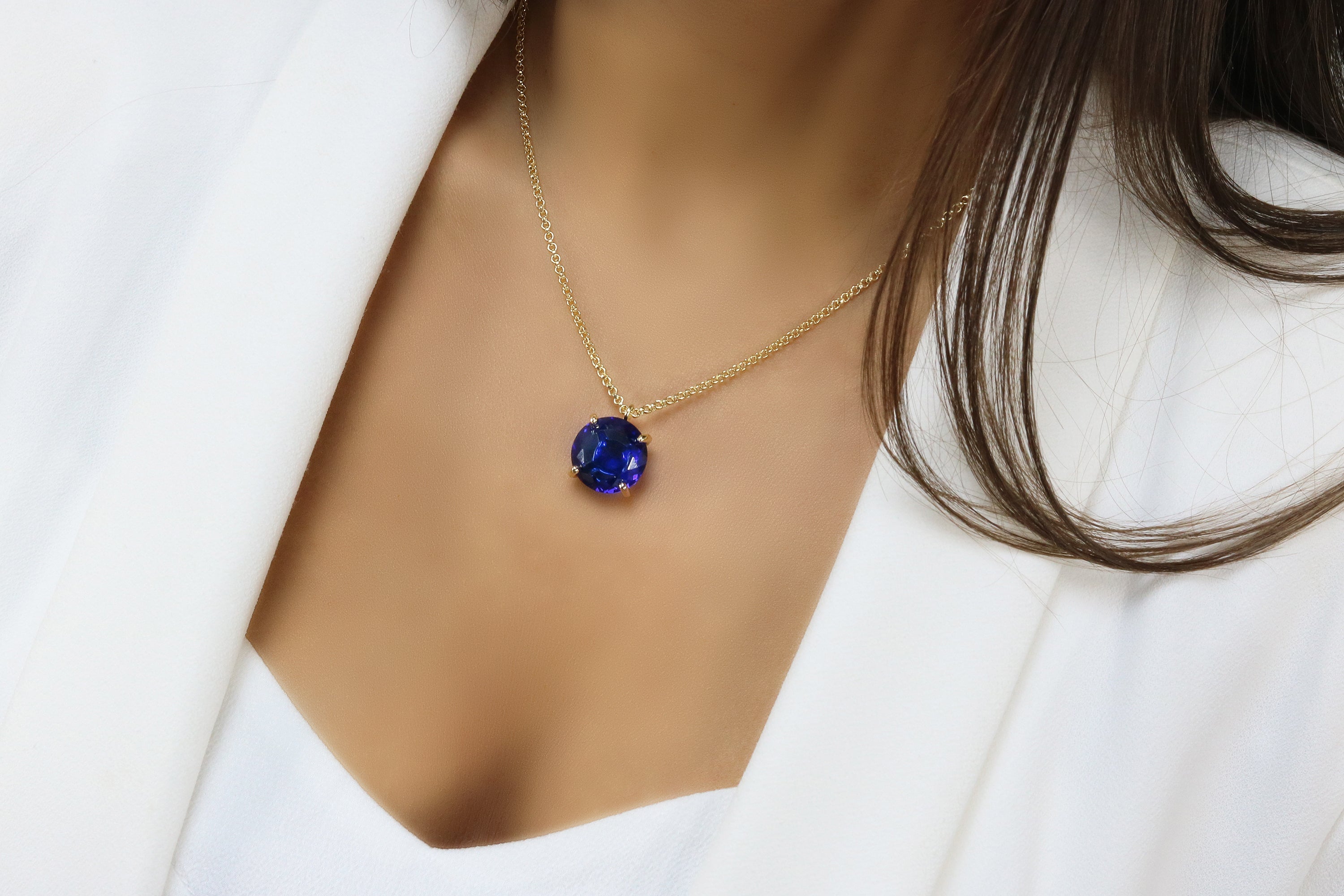 Radiant Gold Sapphire Necklace necklaces Anemone Jewelry