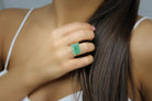 Rose Gold Green Aventurine Ring Rings Anemone Jewelry