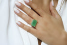 Rose Gold Green Aventurine Ring Rings Anemone Jewelry