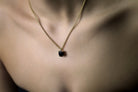 Natural Round Cut Black Onyx Gold Necklace necklaces Anemone Unique