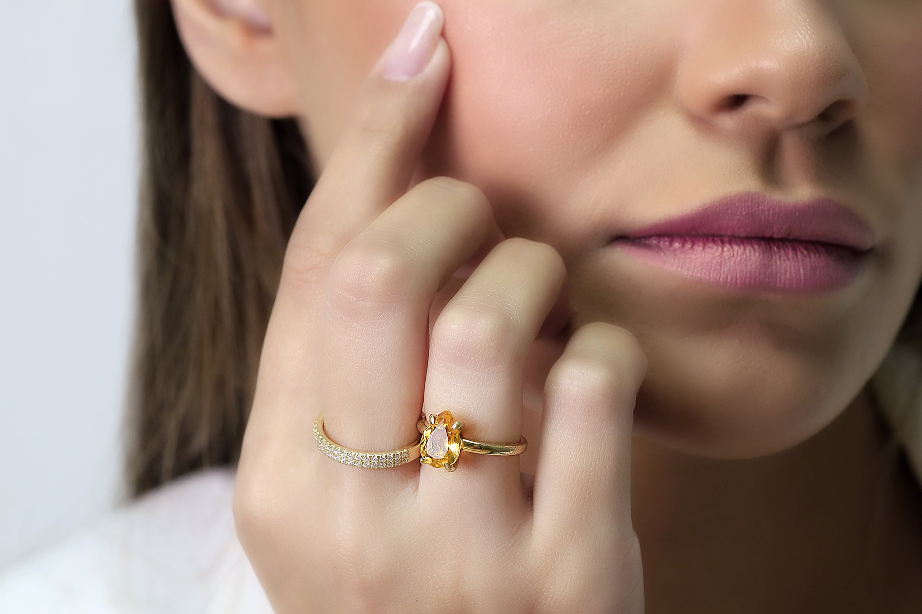 Custom Citrine Rose Gold Ring Rings Anemone Unique