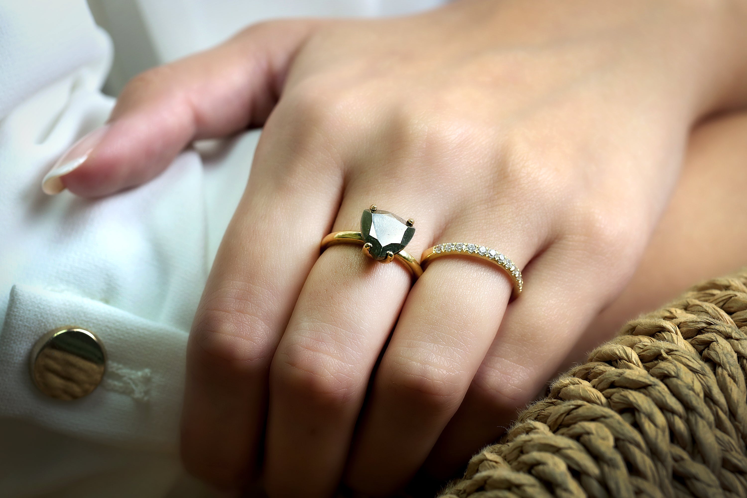 Lustrous Iron Pyrite Gold Ring Rings Anemone Unique