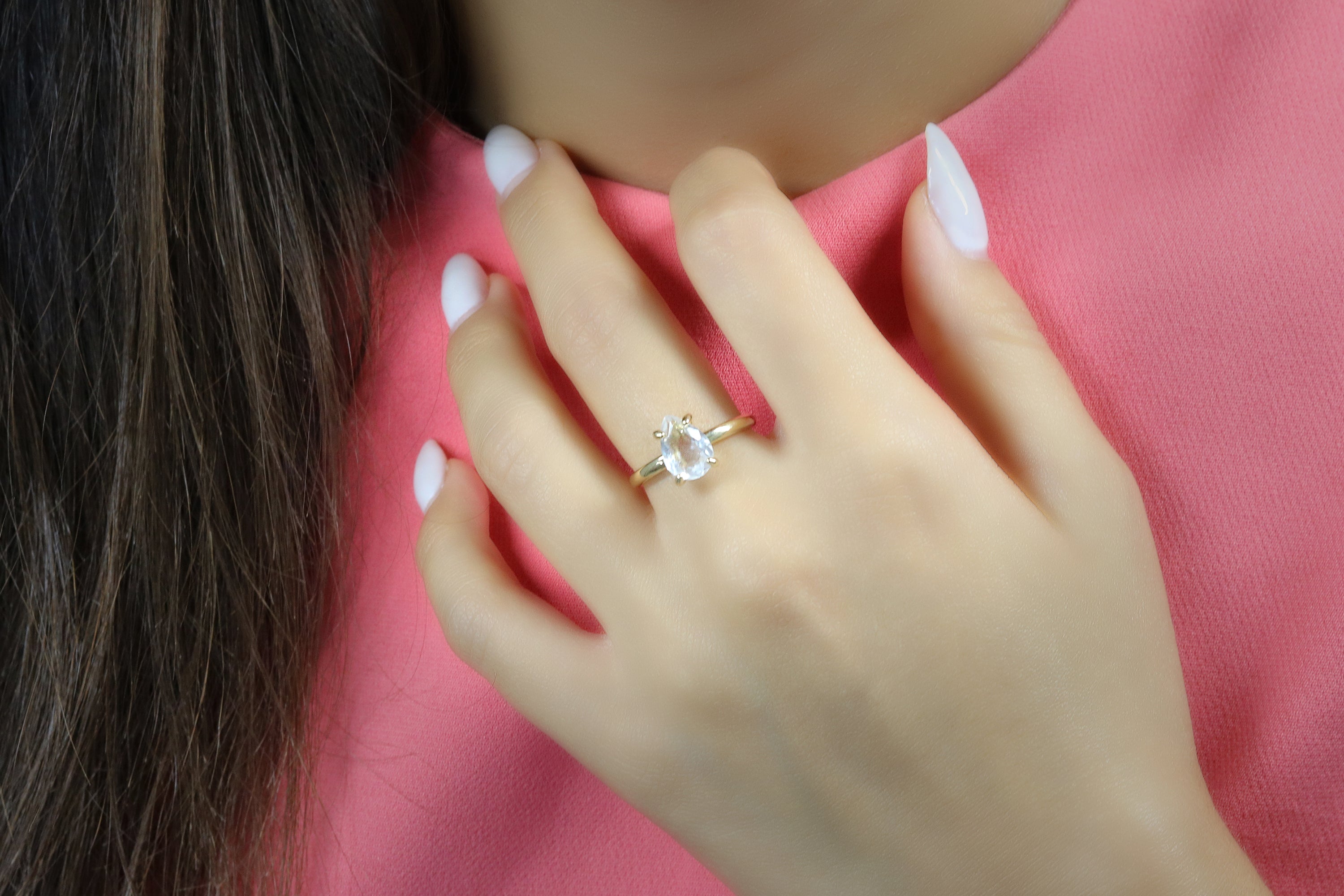 Crystal Quartz Ring in 14k Gold Rings Anemone Unique