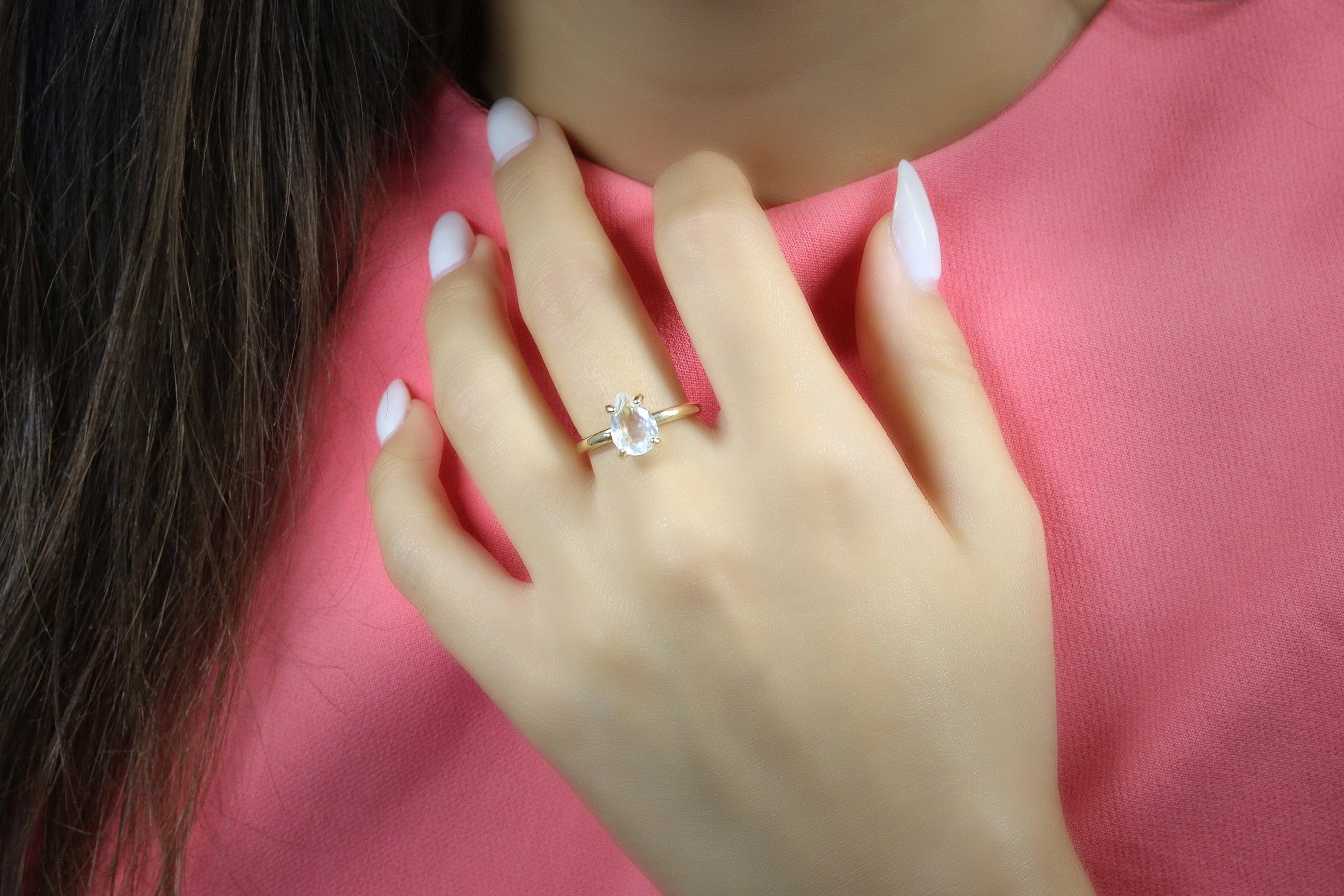 Crystal Quartz Ring in 14k Gold Rings Anemone Unique