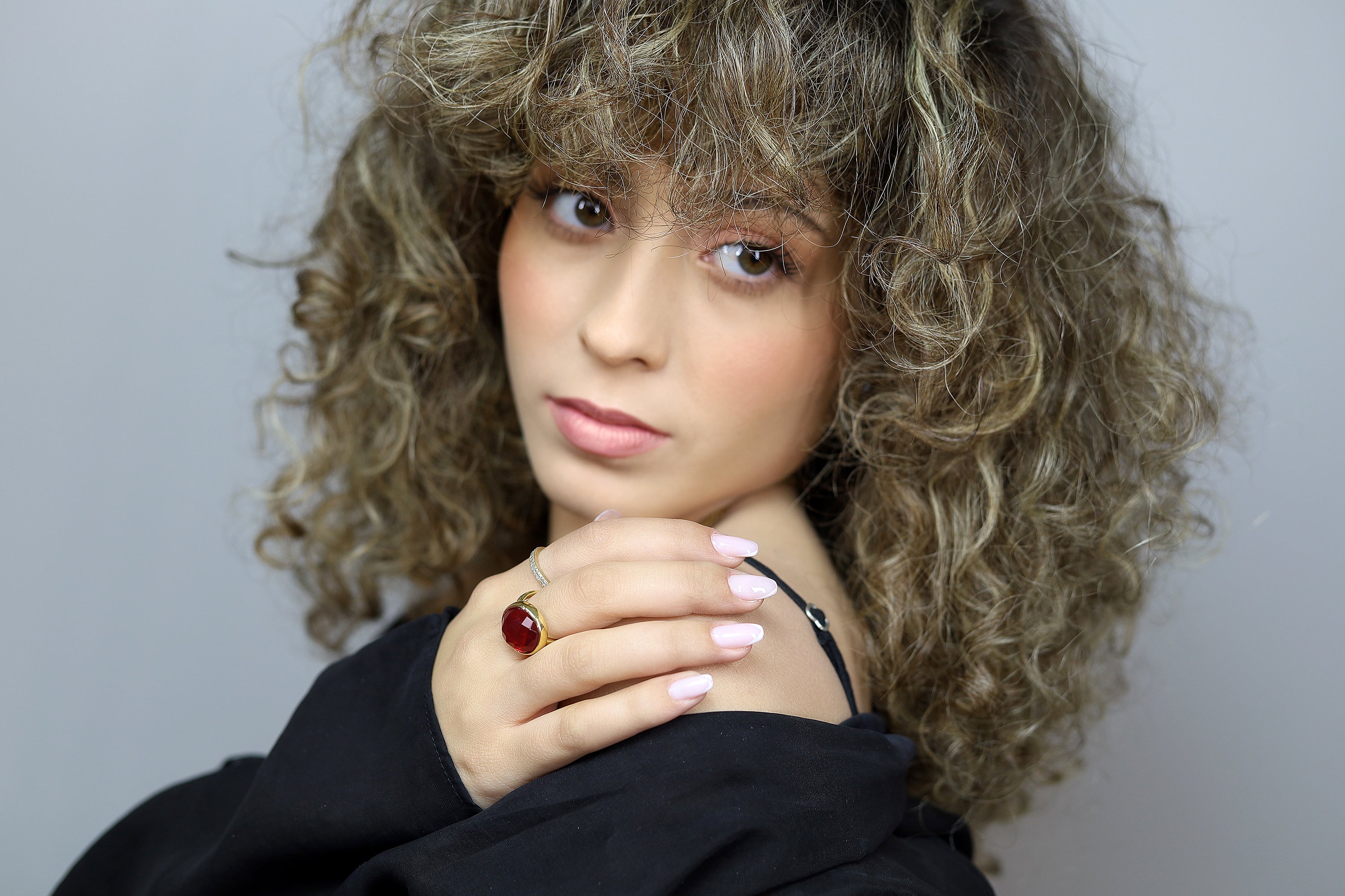 14k Gold Filled Statement Bezel Set Ruby Ring Rings Anemone Limited