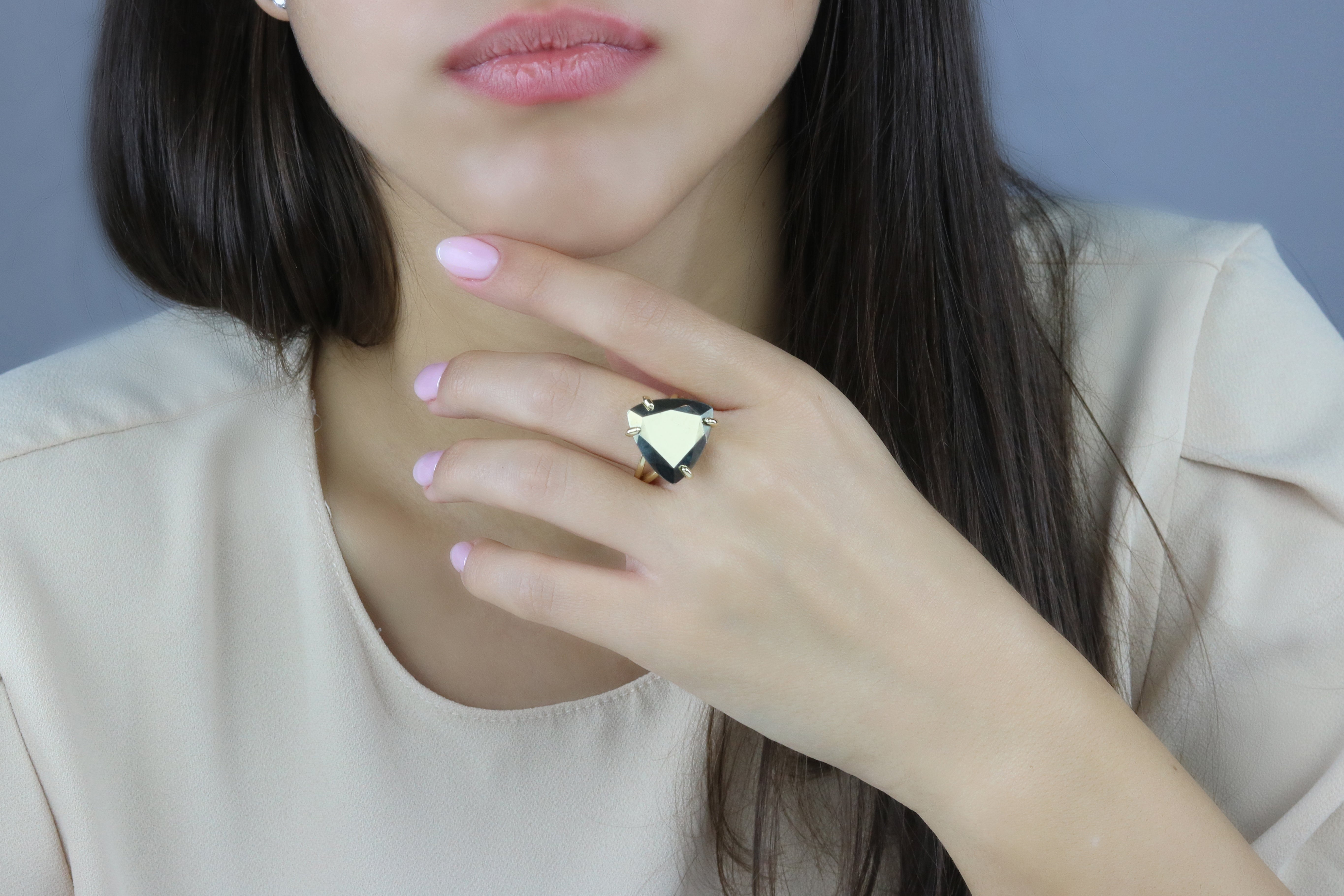 Handcrafted Pyrite Sterling Silver Ring Rings Anemone Jewelry