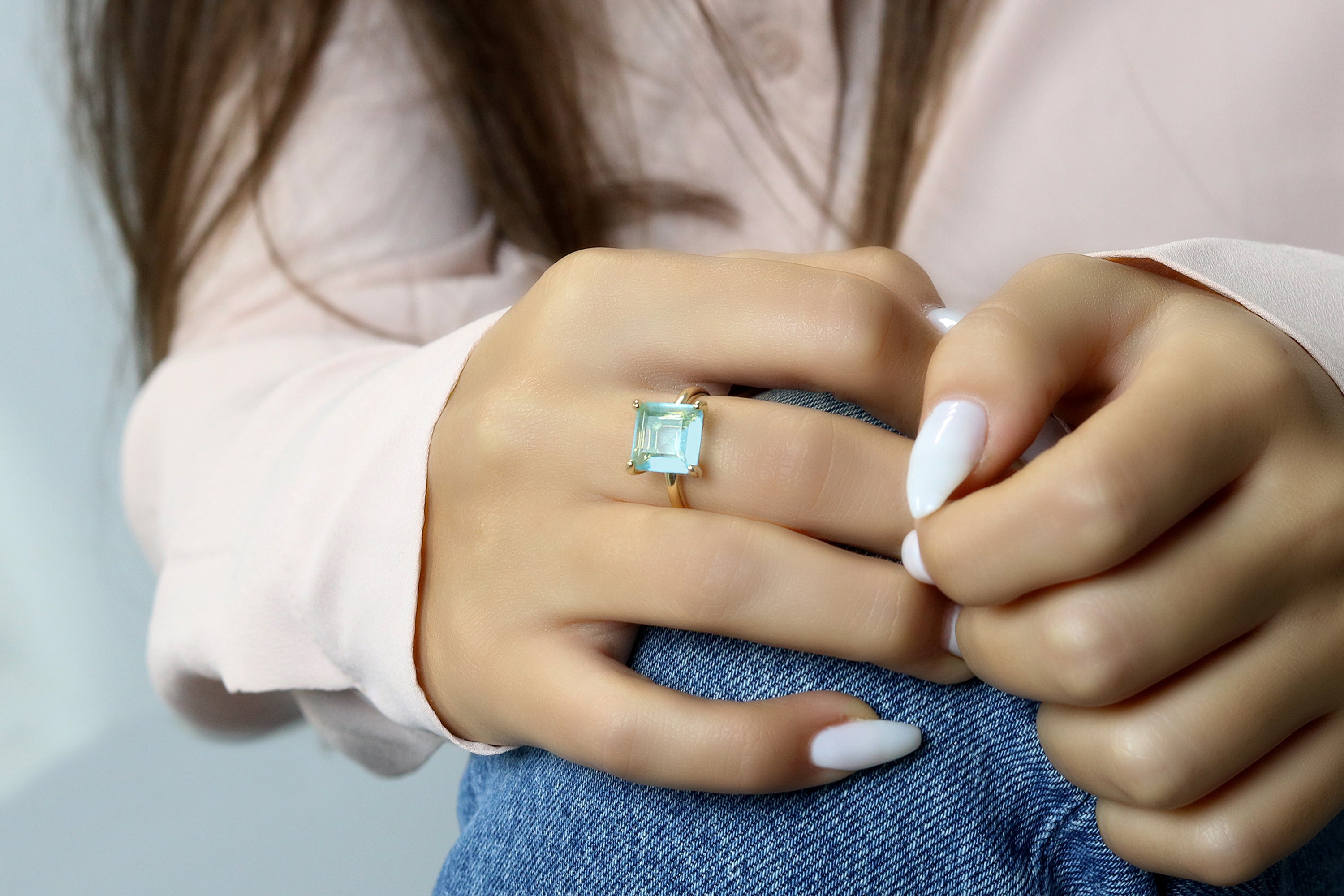 Chic Birthstone Rose Gold Topaz Ring Rings Anemone Unique