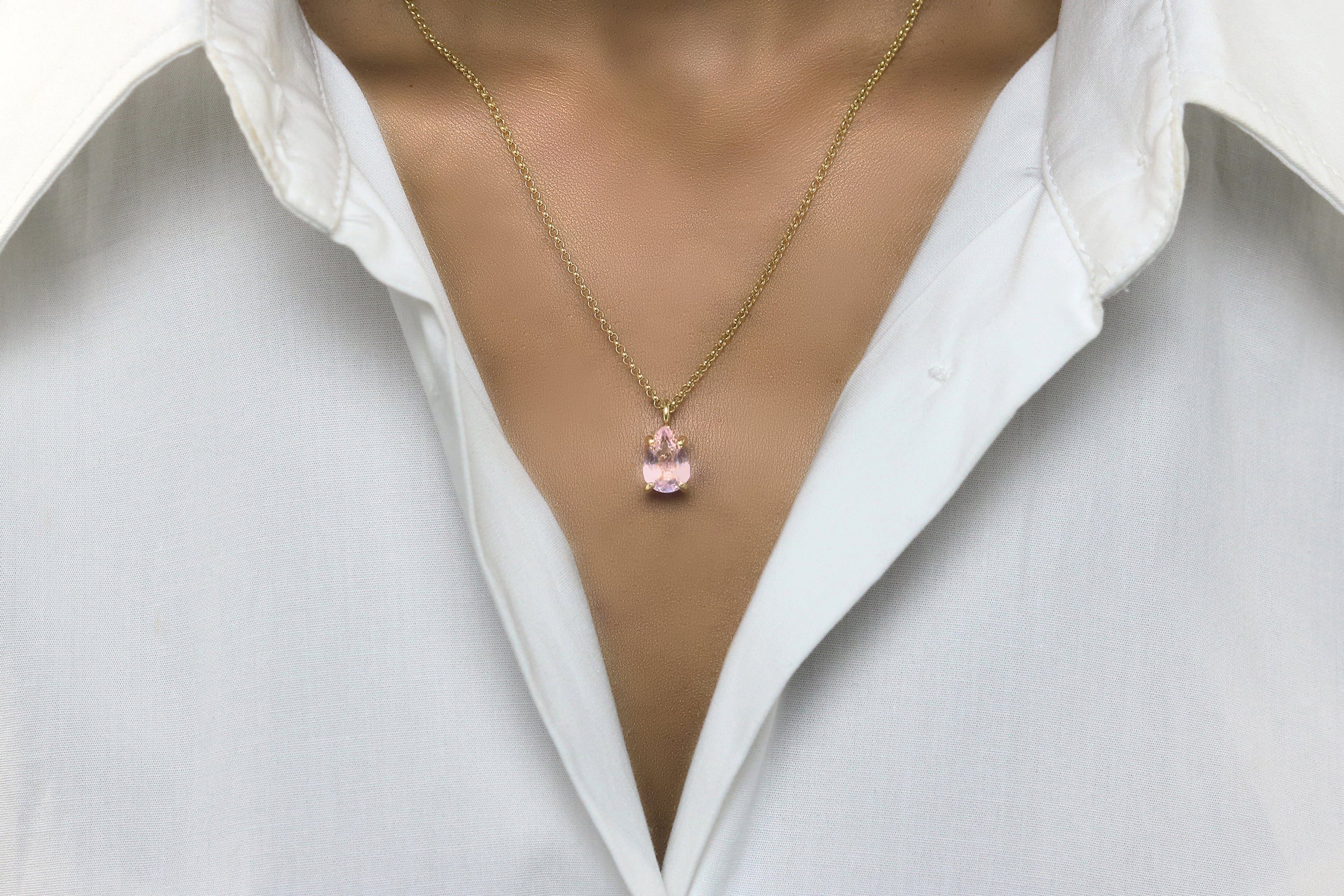 Rose Quartz Pendant Necklace necklaces Anemone Unique