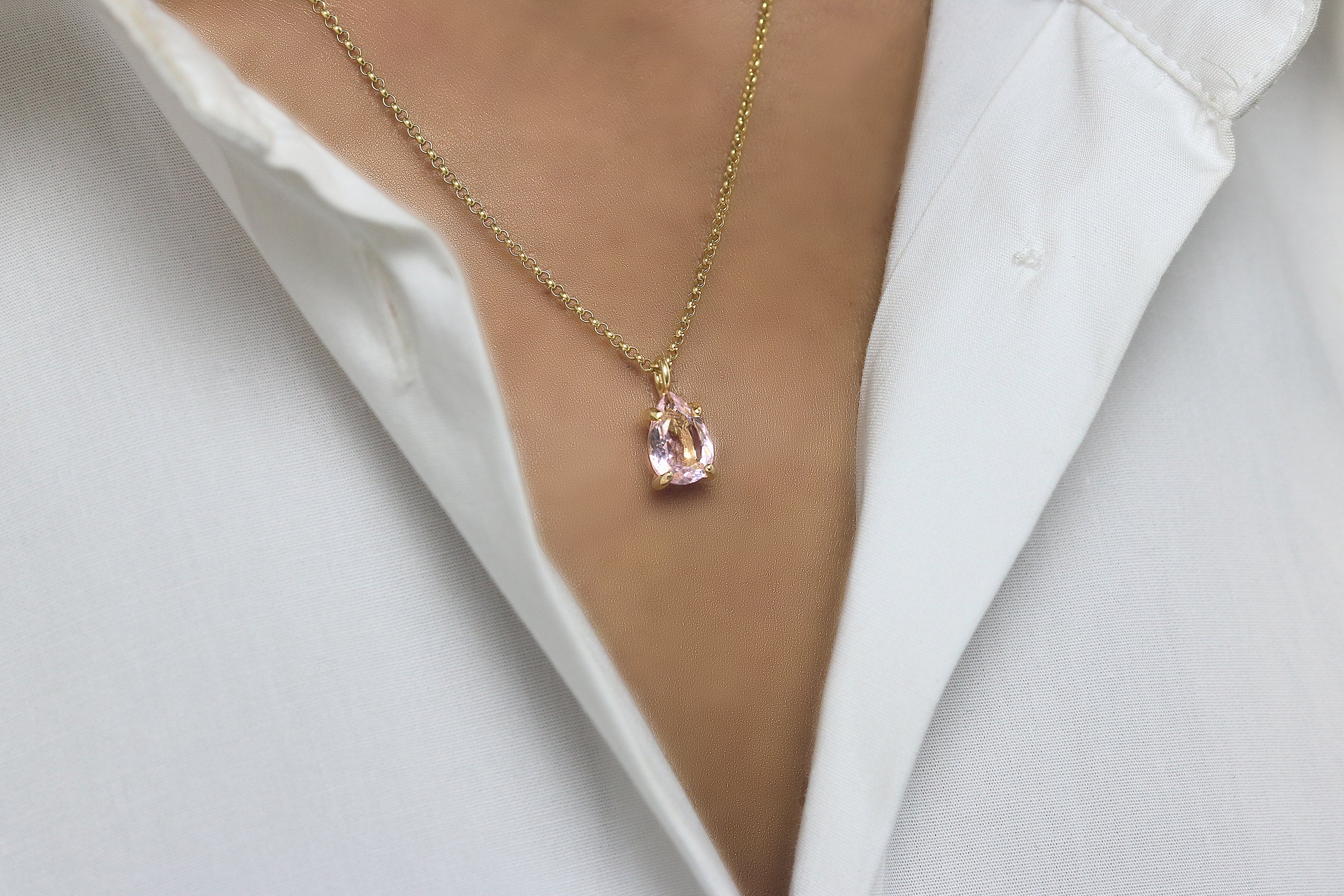 Rose Quartz Pendant Necklace necklaces Anemone Unique