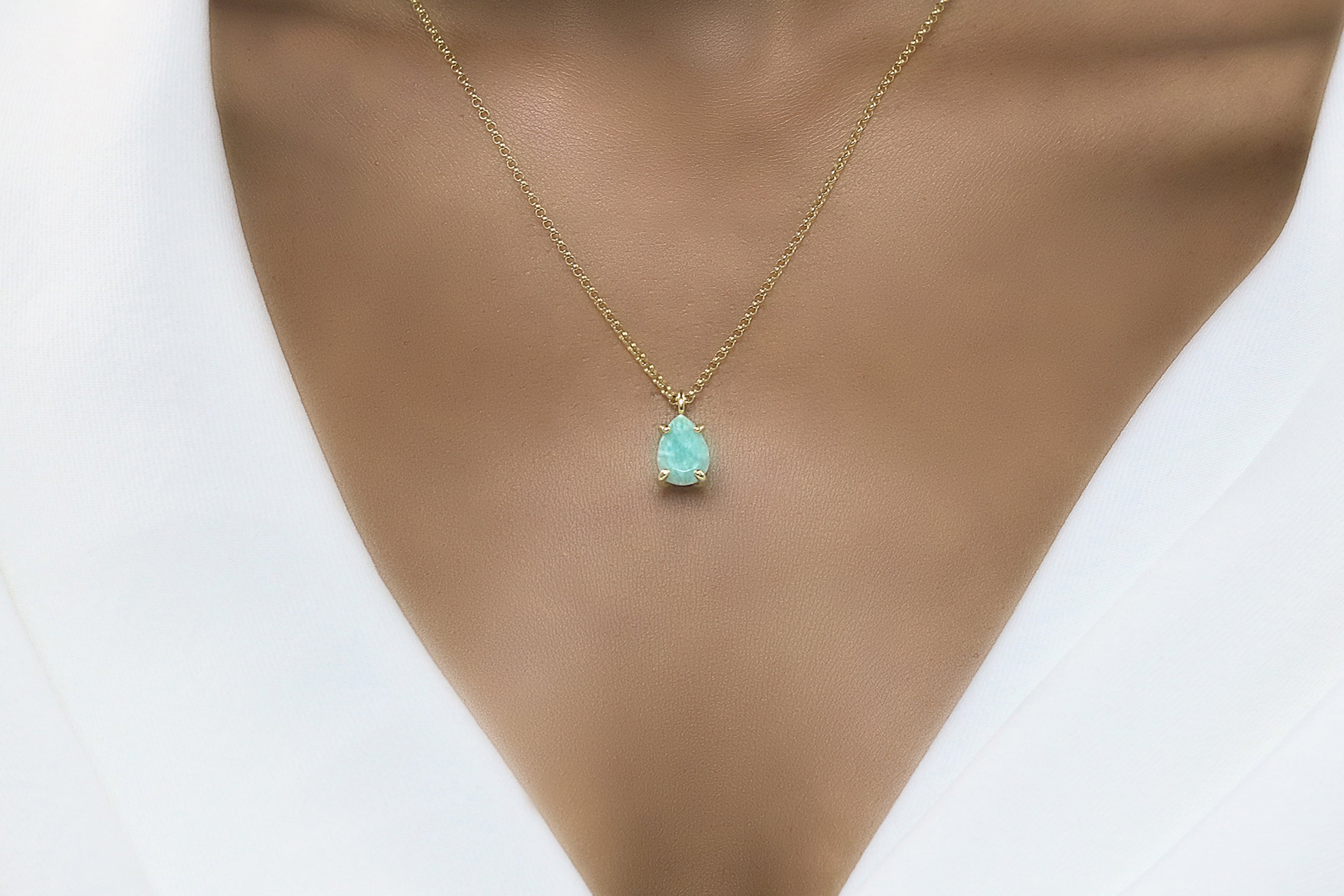 Delicate Amazonite Necklace in Gold necklaces Anemone Unique