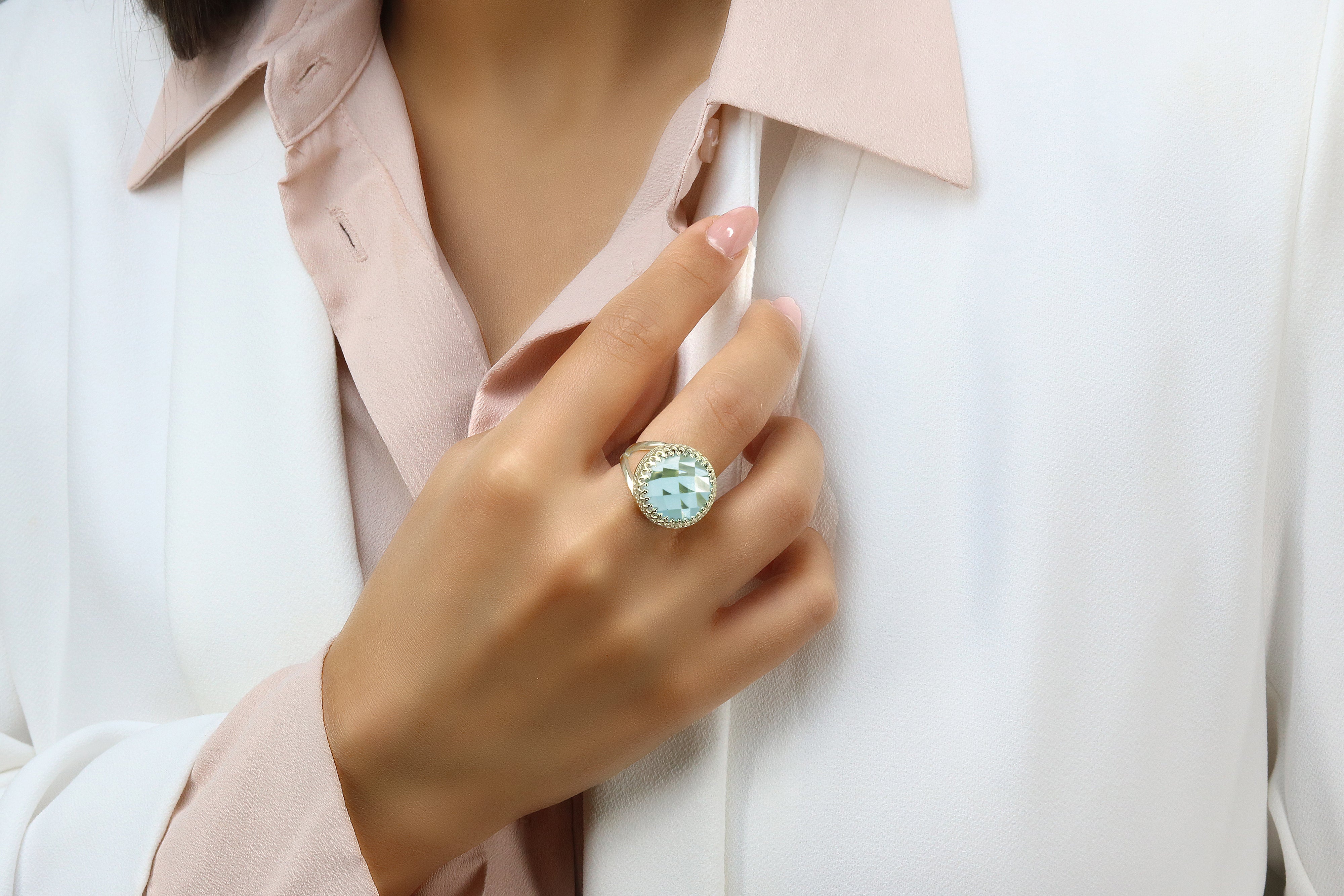 Round Topaz in 14k Gold-filled Ring Rings Anemone Jewelry