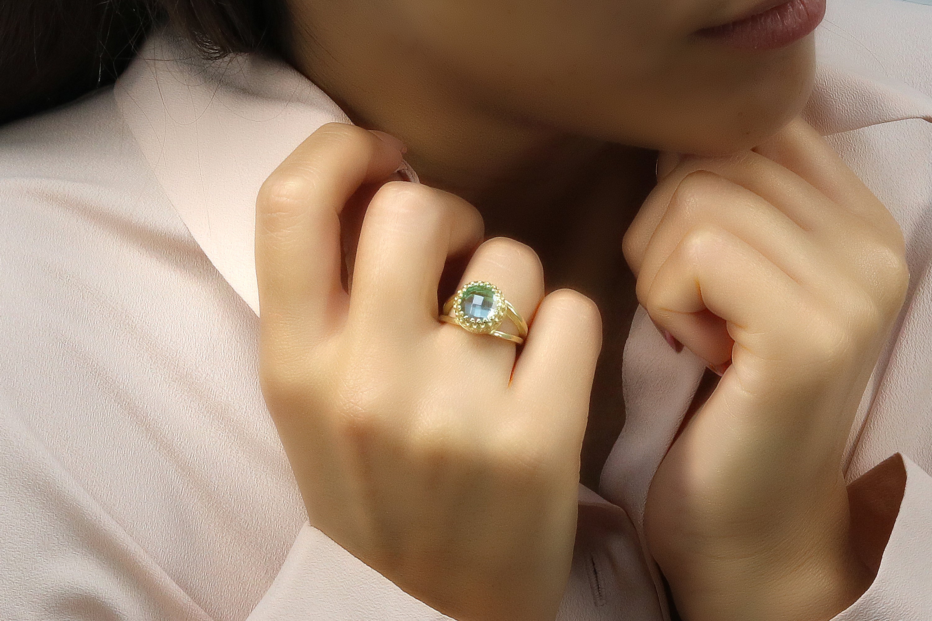 Blue Topaz Ring in 14k Gold Filled Rings Anemone Jewelry