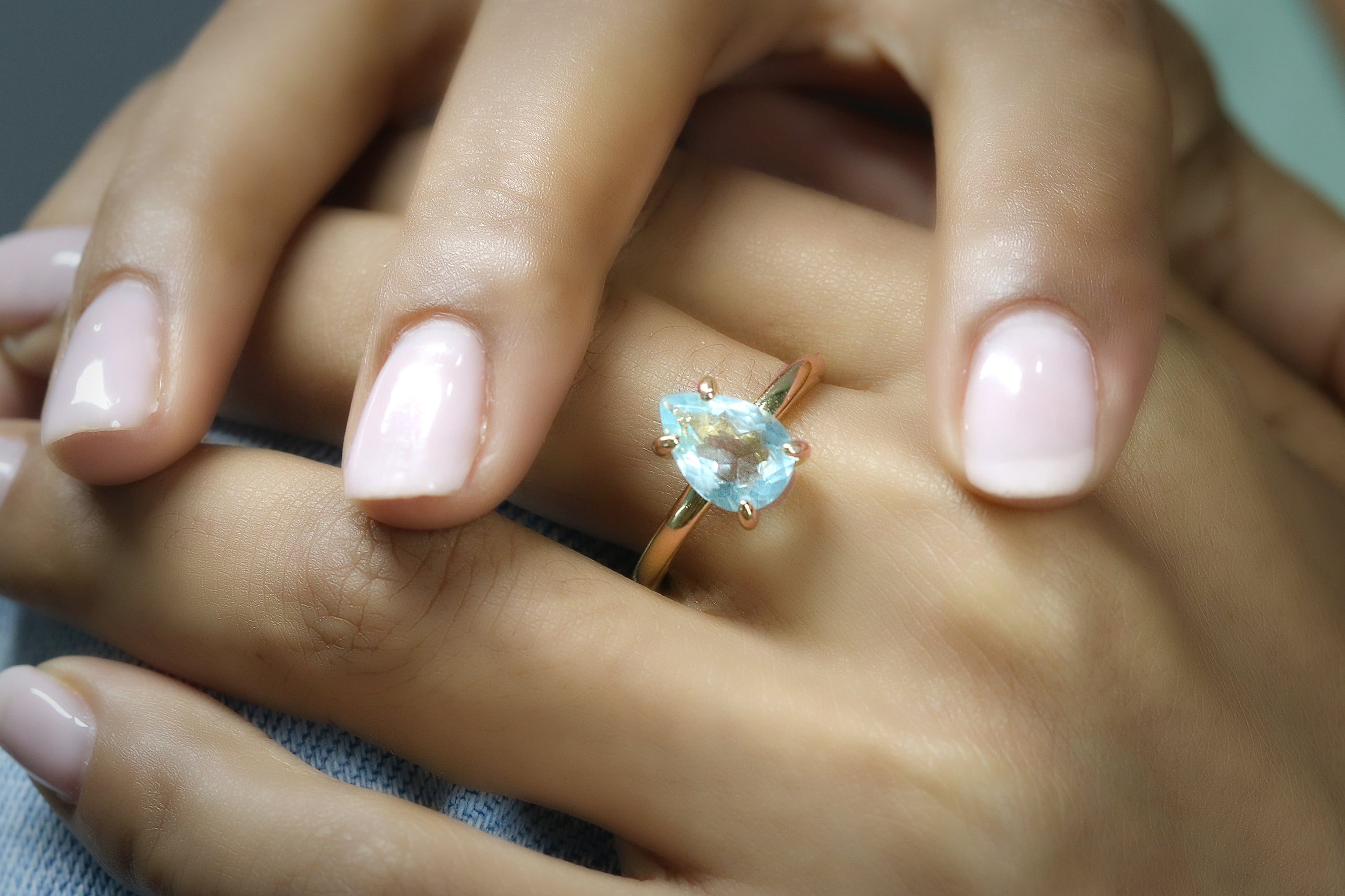 Alluring Topaz Ring in 14K Gold Rings Anemone Unique