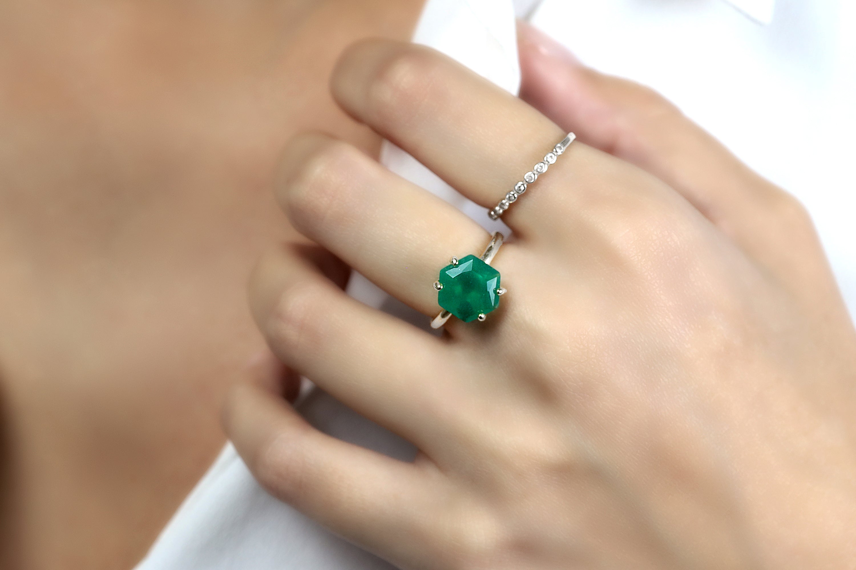 Green Onyx Gemstone Ring in Sterling Silver Rings Anemone Unique