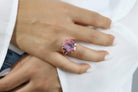 Fashionable Gold Cocktail Rhodonite Ring Rings Anemone Jewelry