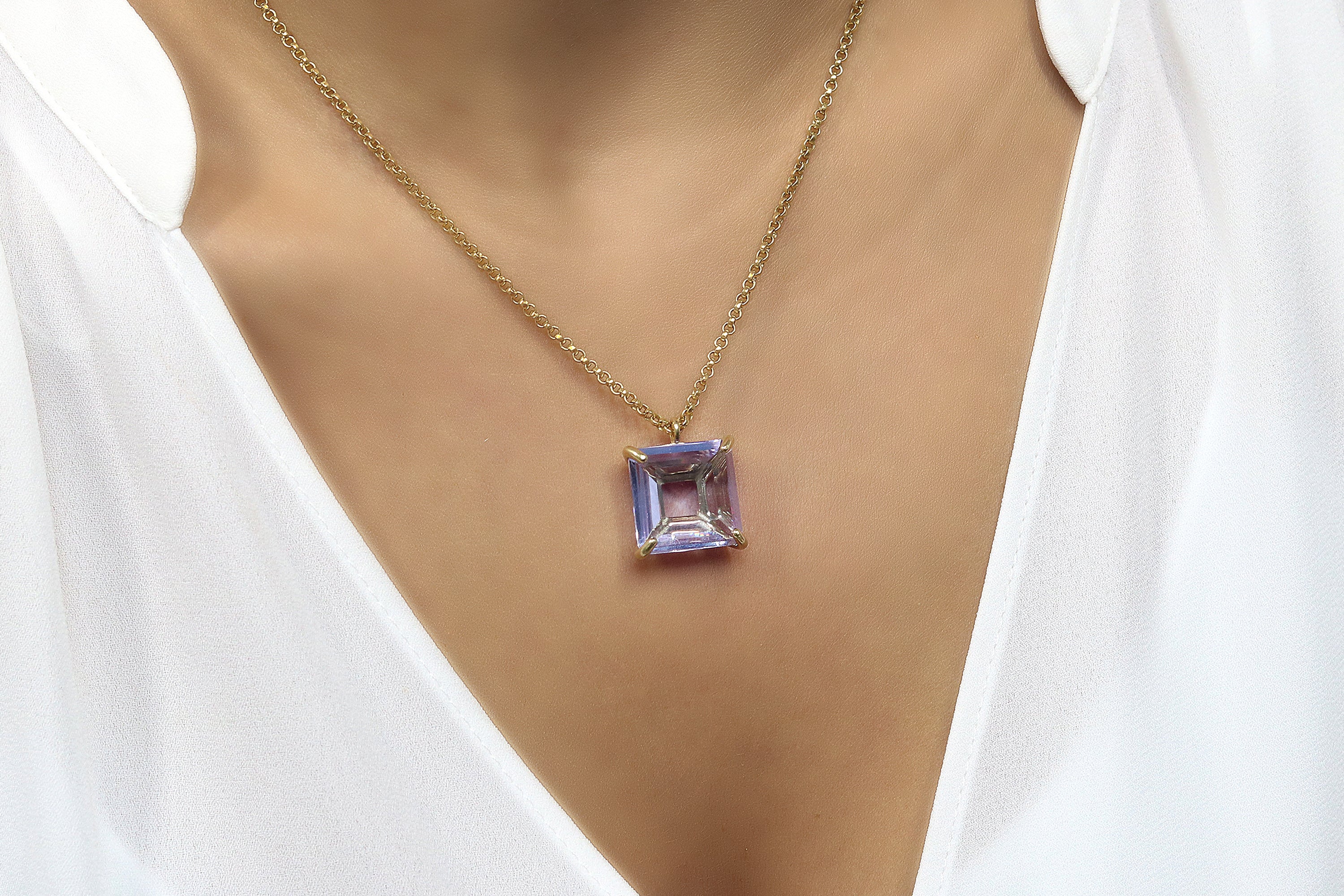 Chunky Tanzanite Jewelry Gold Necklace necklaces Anemone Jewelry