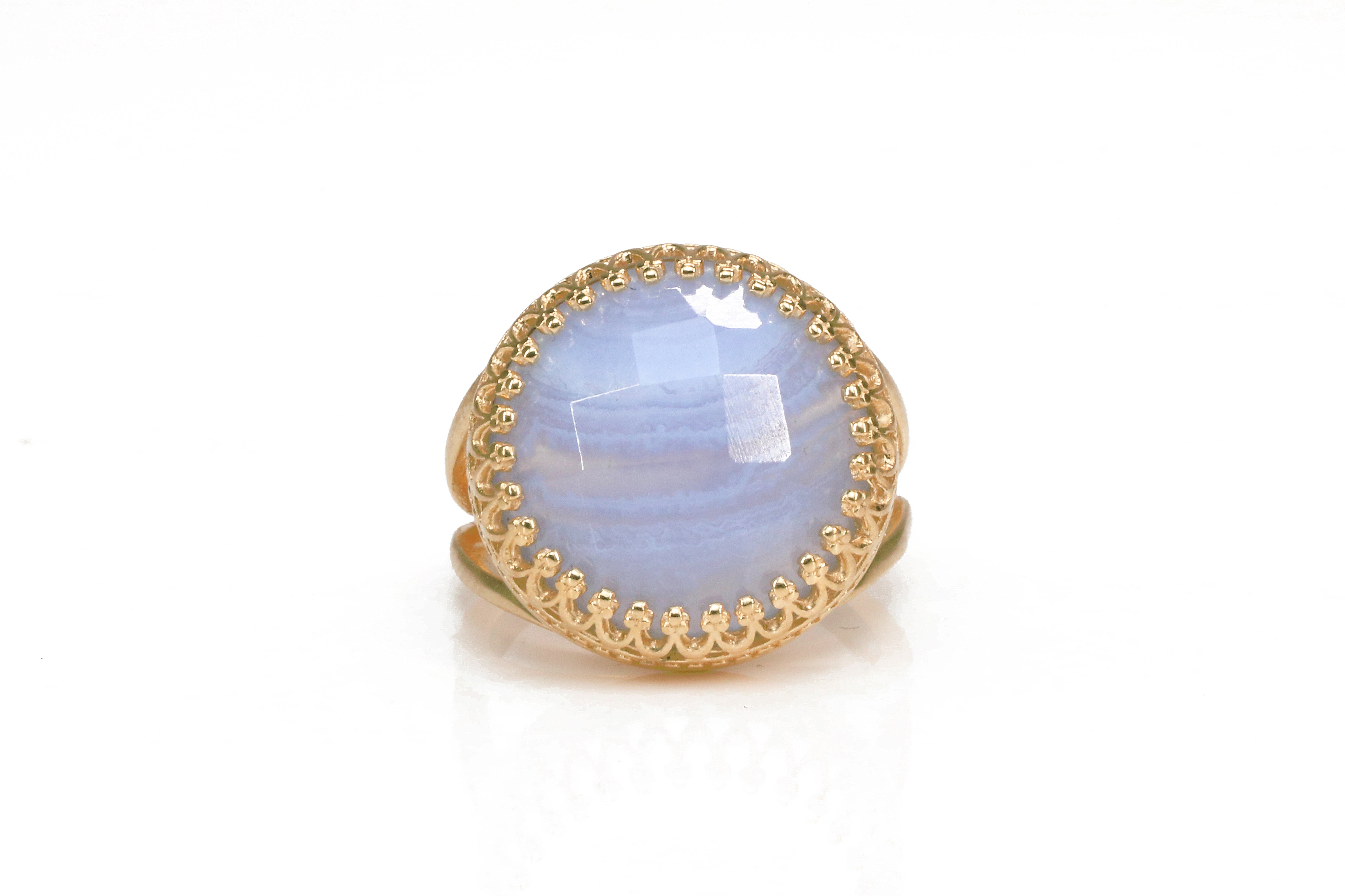 Adorable Lace Agate in 14K Rose Gold Ring Rings Anemone Jewelry