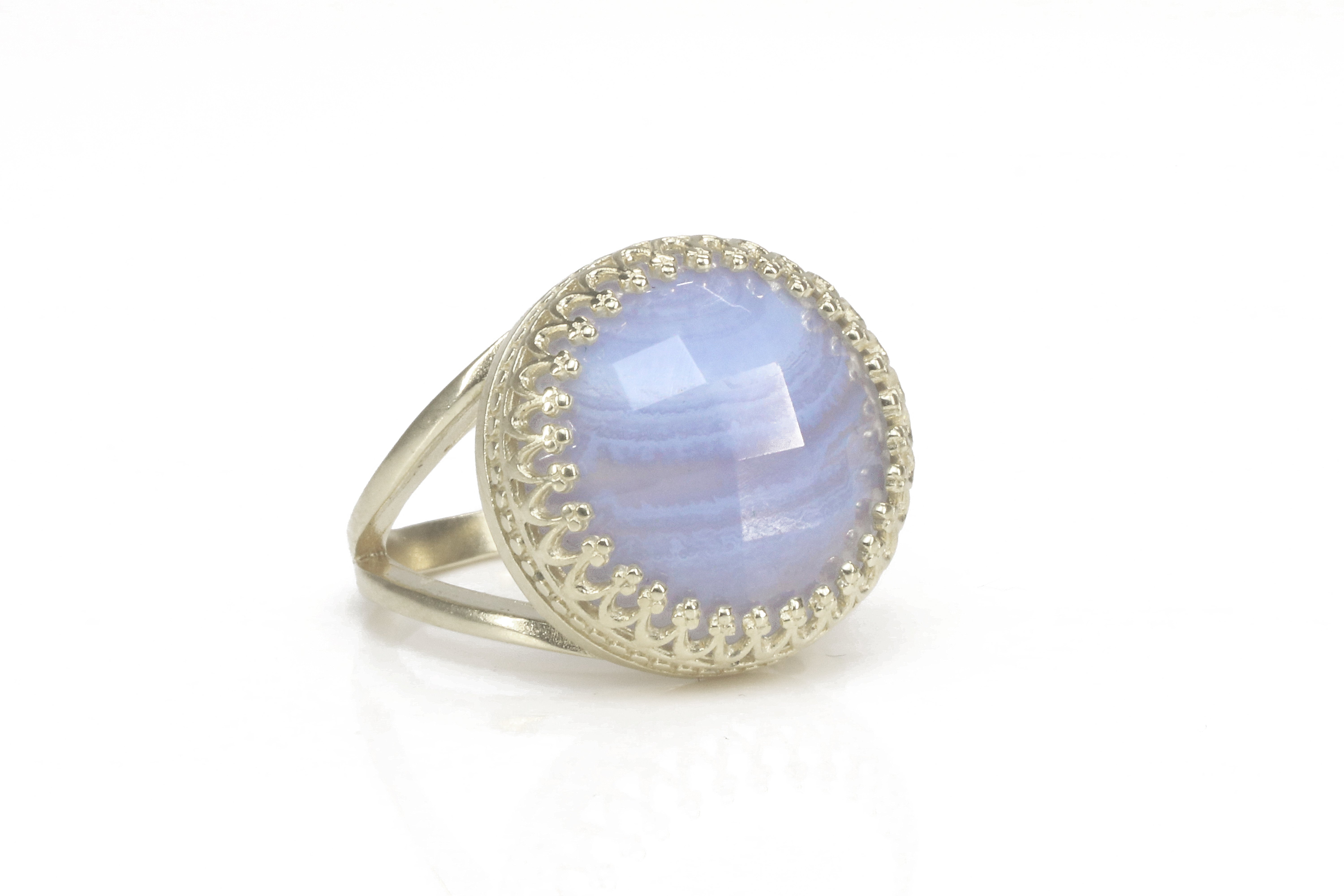 Adorable Lace Agate in 14K Rose Gold Ring Rings Anemone Jewelry