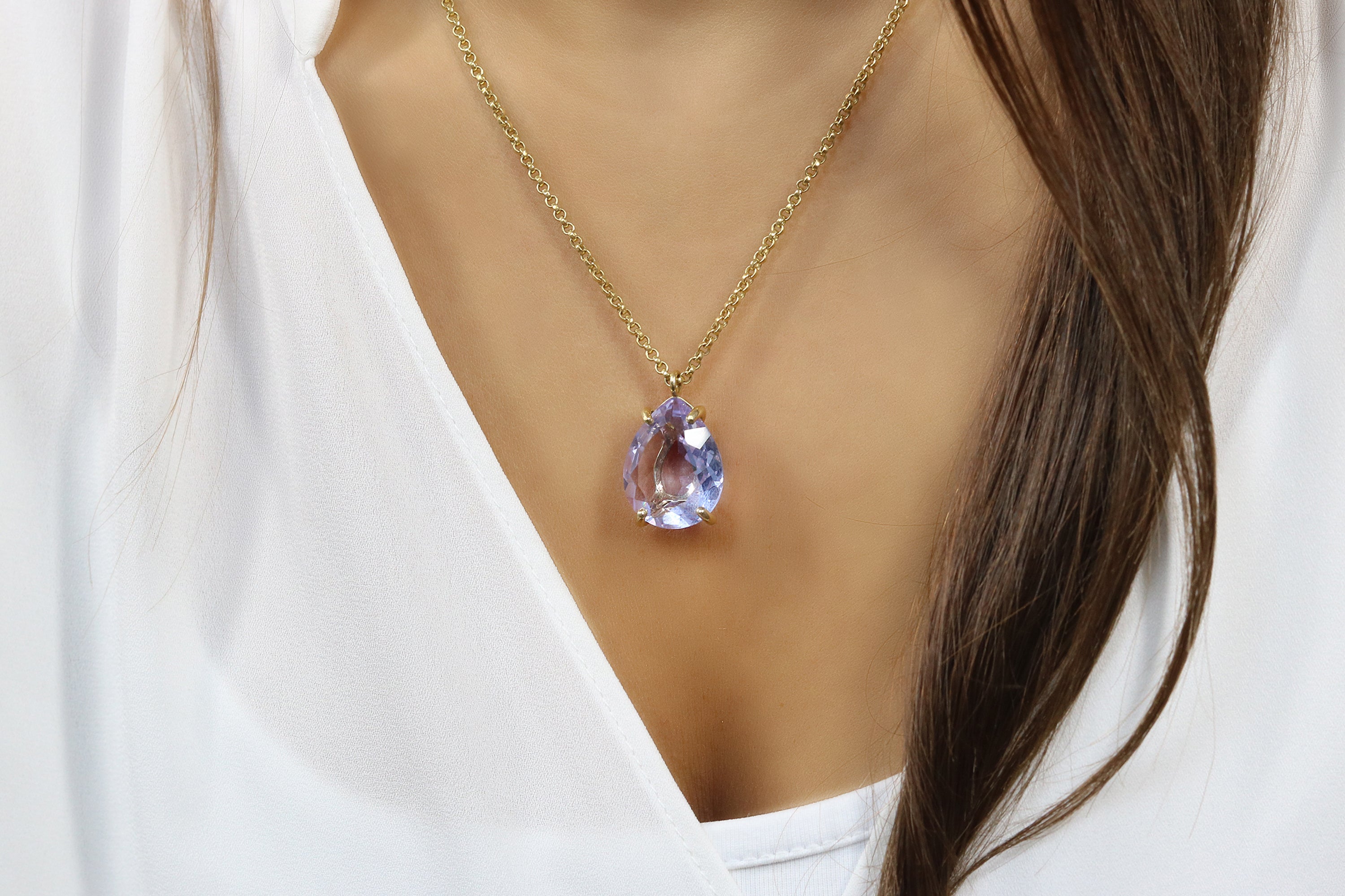 Elegant Tanzanite Gold Filled Necklace necklaces Anemone Jewelry