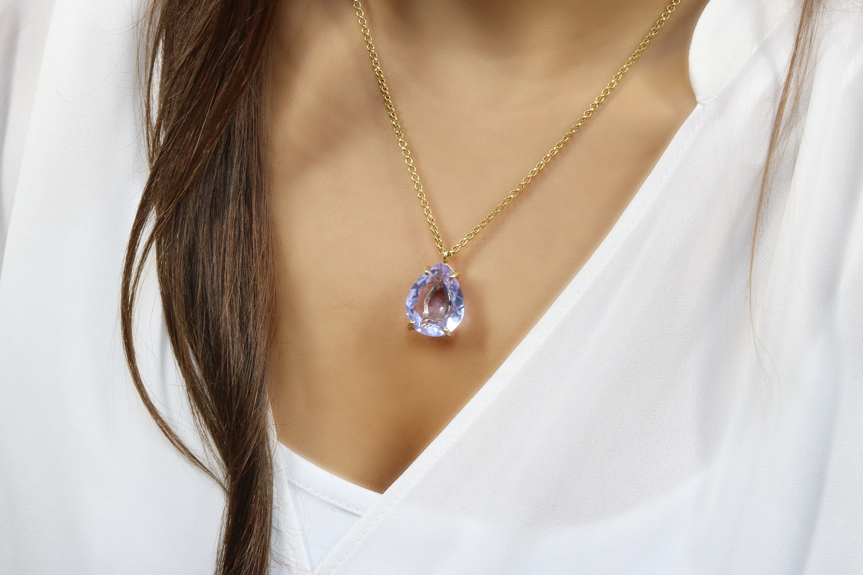 Elegant Tanzanite Gold Filled Necklace necklaces Anemone Jewelry