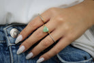 Trillion Green Aventurine Silver Ring Rings Anemone Unique