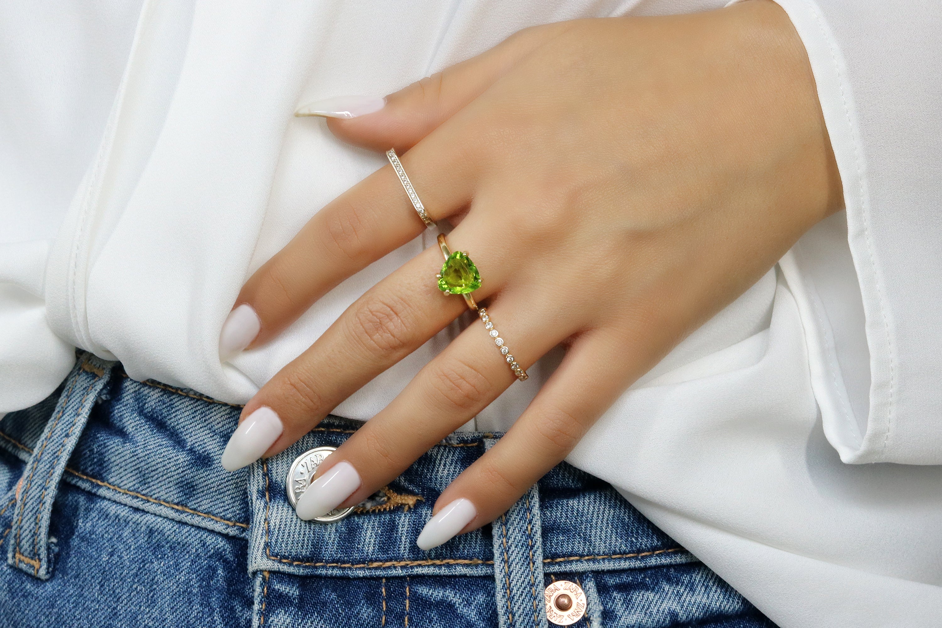 Peridot Ring for Women in Sterling Silver Rings Anemone Unique