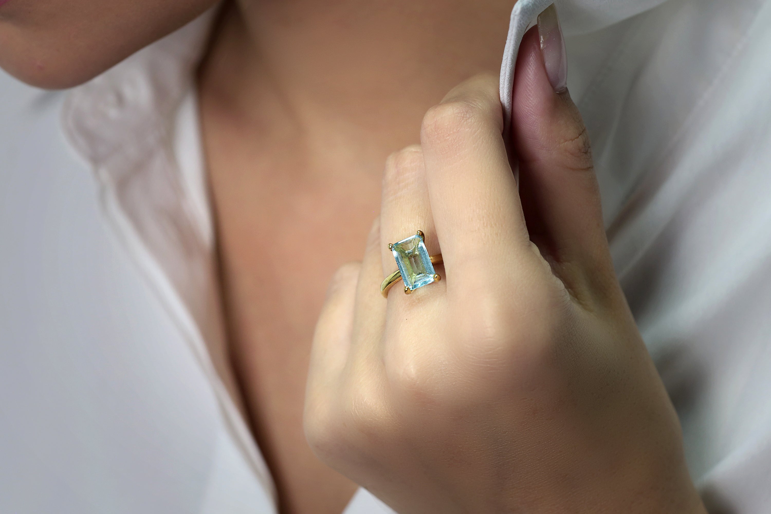 925 Sterling Silver Topaz Ring Rings Anemone Unique