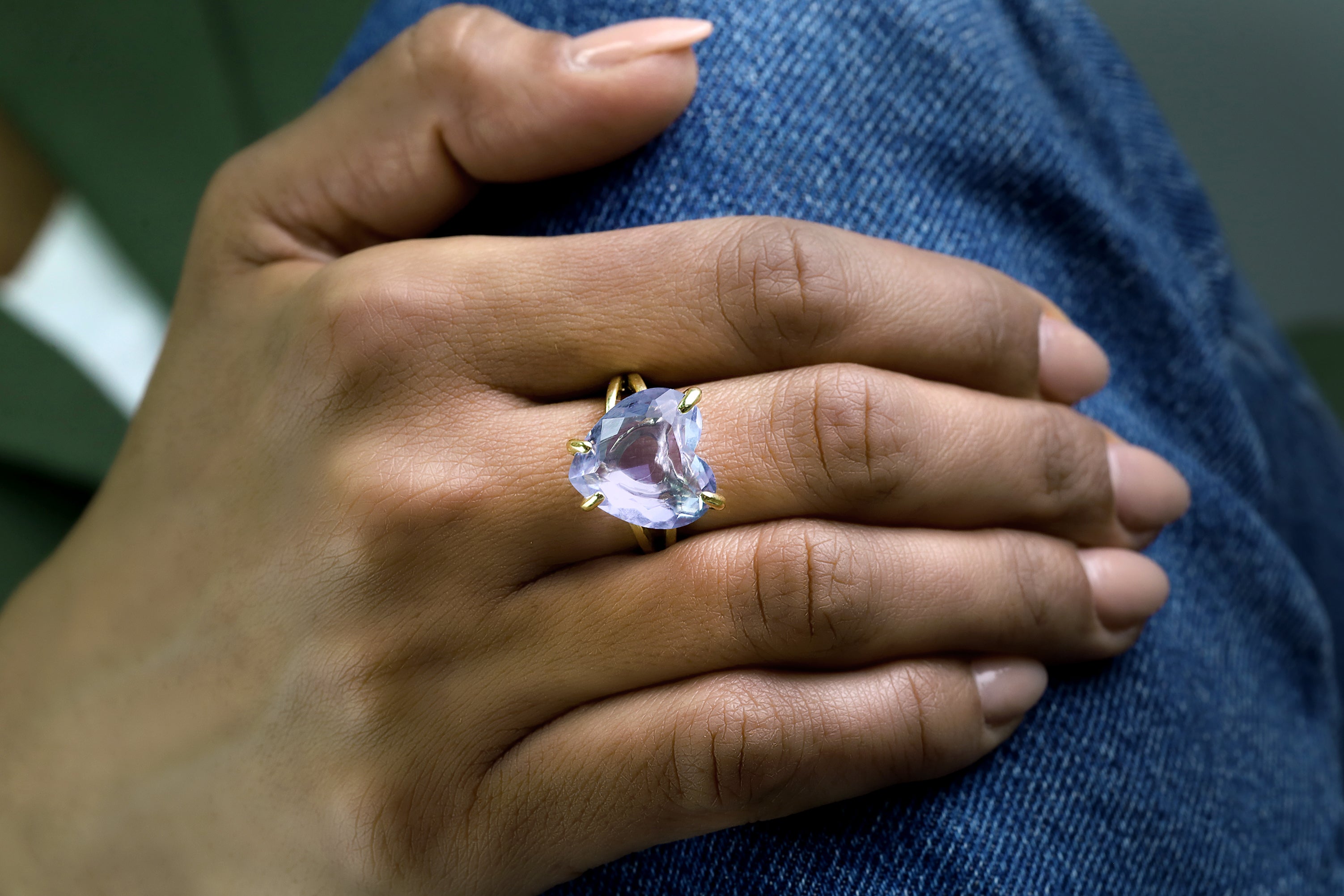 Big Tanzanite Heart Ring Rings Anemone Jewelry