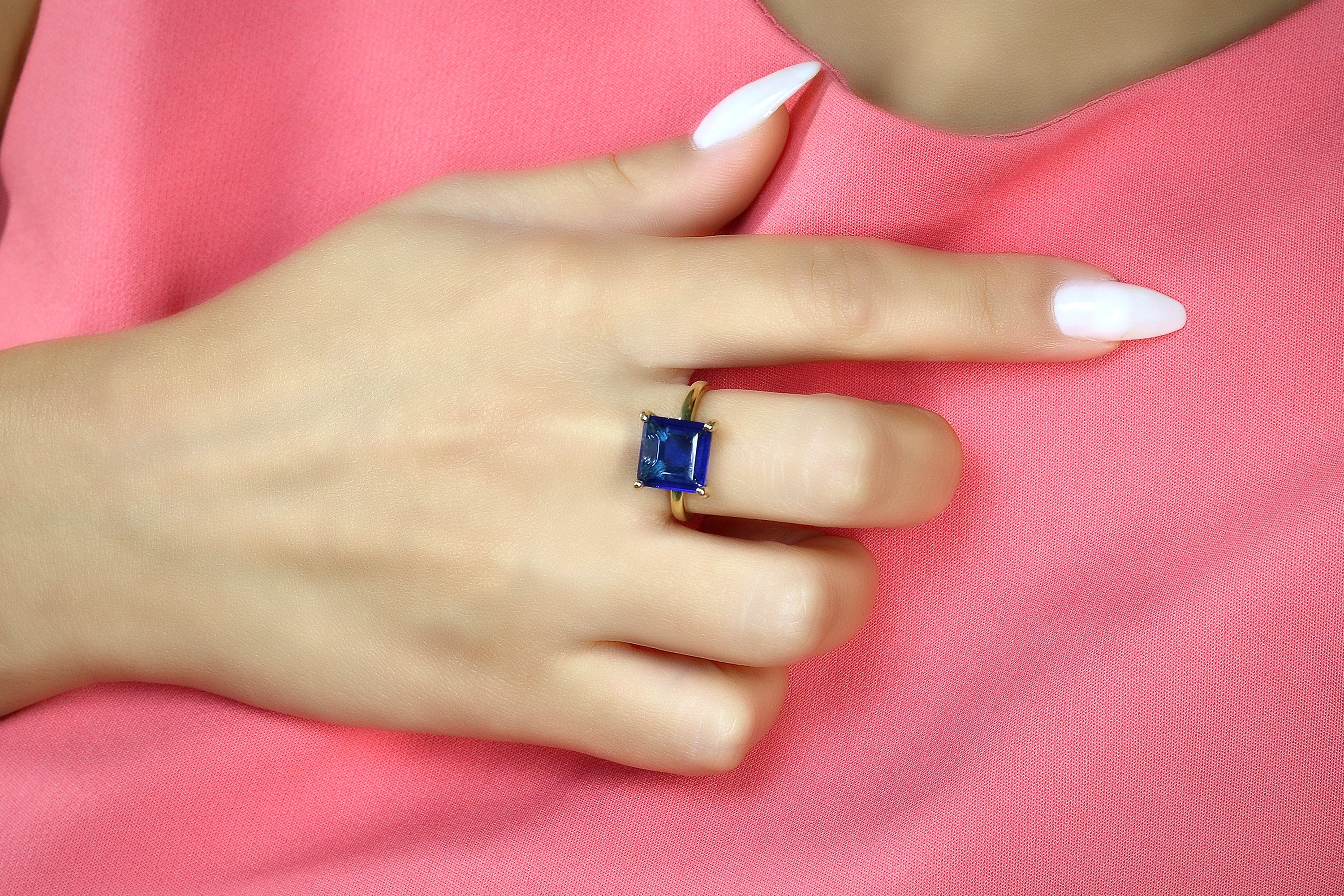 Yellow Gold Solitaire Sapphire Ring Rings Anemone Unique