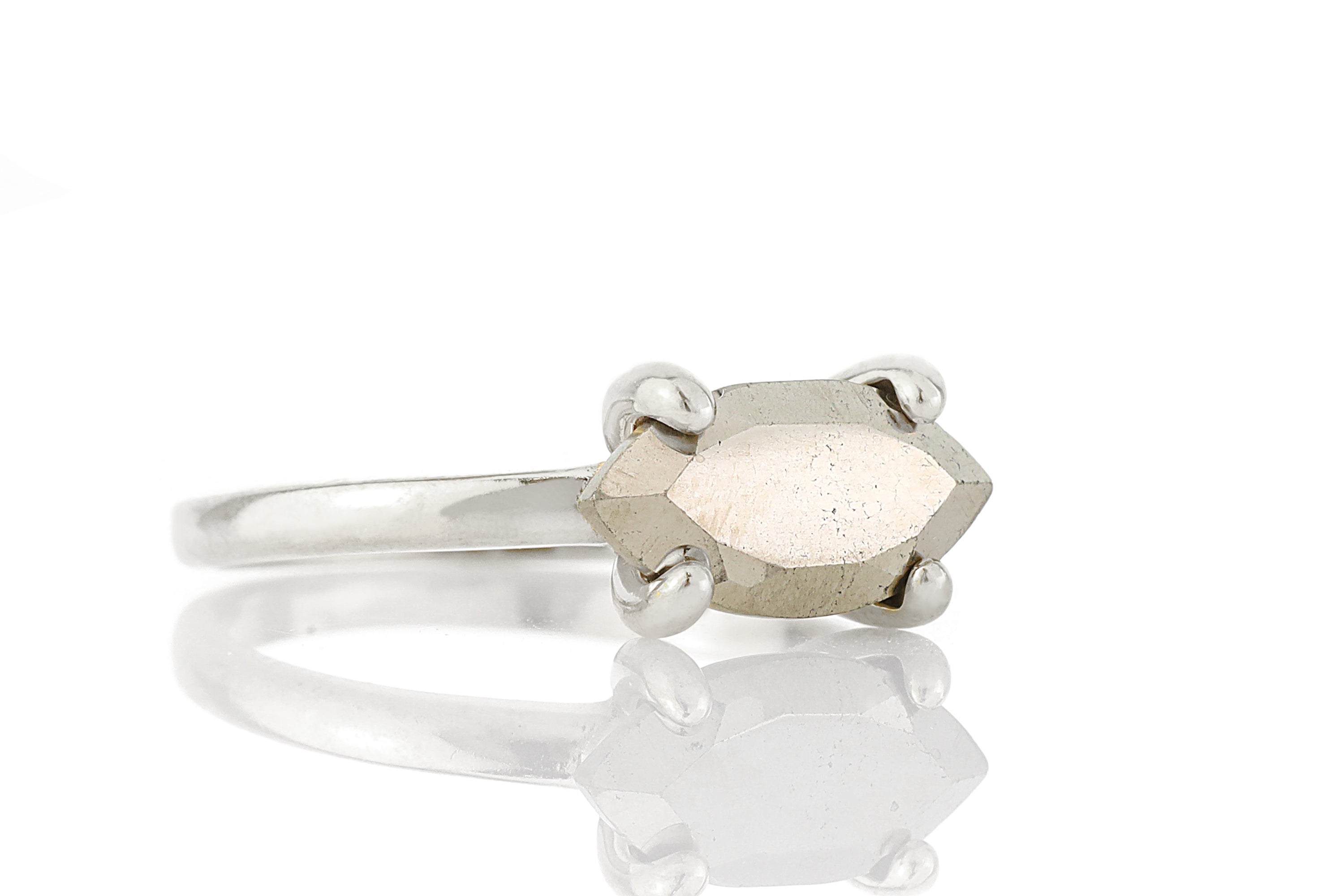 Dainty Sterling Silver Pyrite Ring Rings Anemone Unique