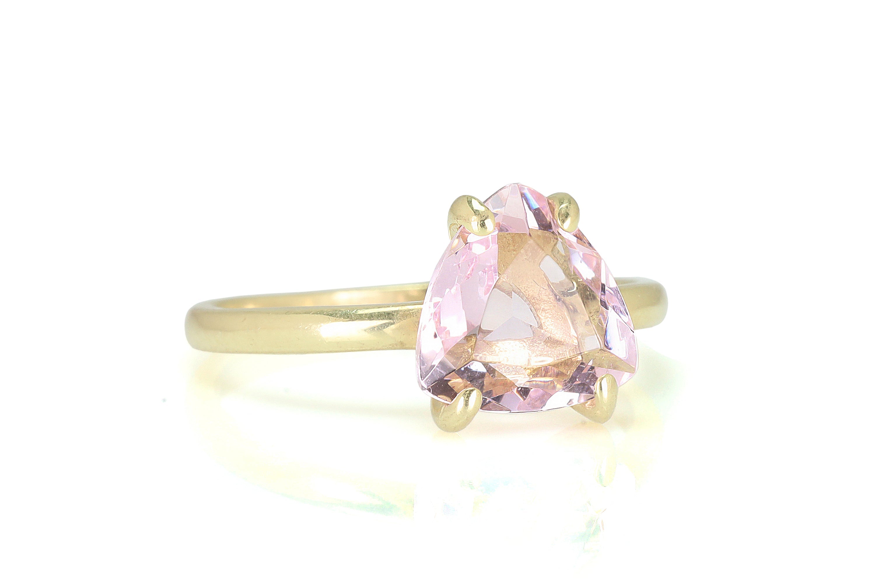 Unique Alluring Rose Quartz Ring in 14k Gold Rings Anemone Unique
