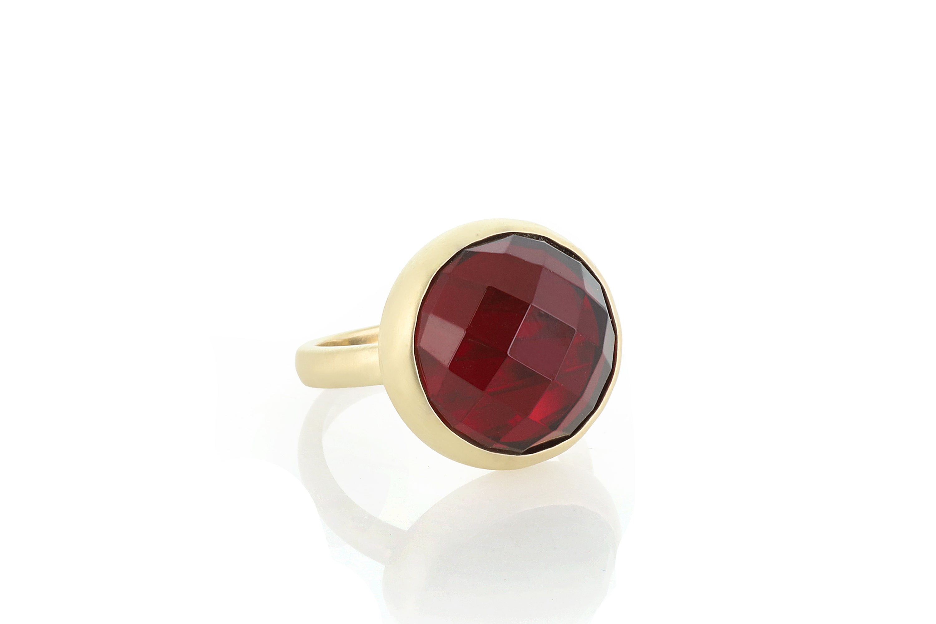 14k Gold Garnet Gemstone Bezel Ring Rings Anemone Limited