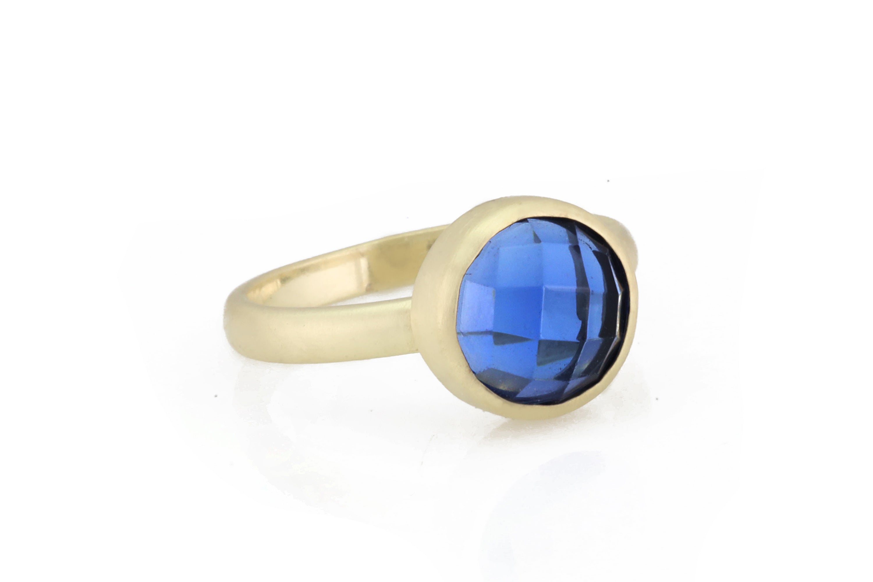 Sapphire Bezel Round Gold Ring Rings Anemone Limited