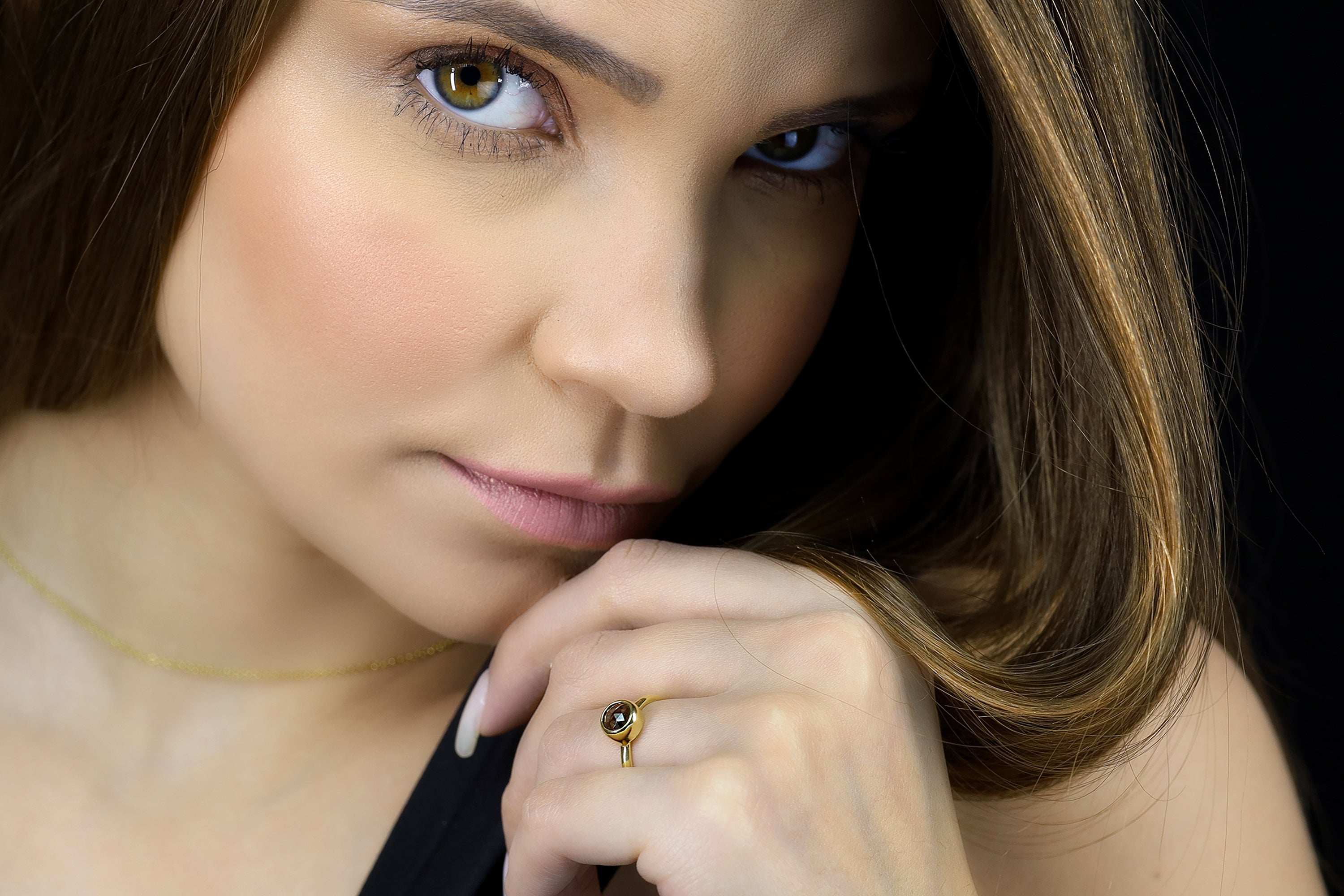 Gold Filled Smoky Quartz Bezel Set Ring Rings Anemone Limited
