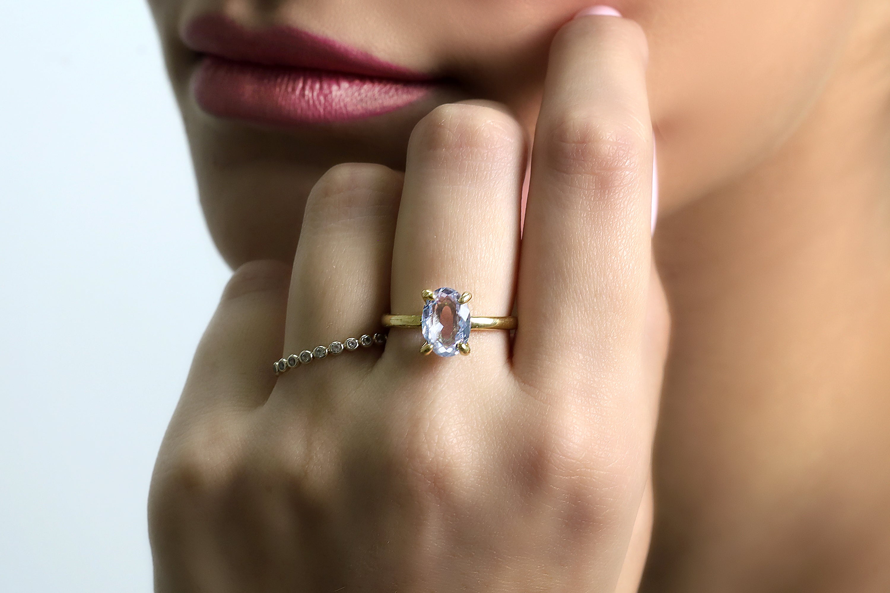 Tanzanite Sterling Silver Oval Solitaire Ring Rings Anemone Unique